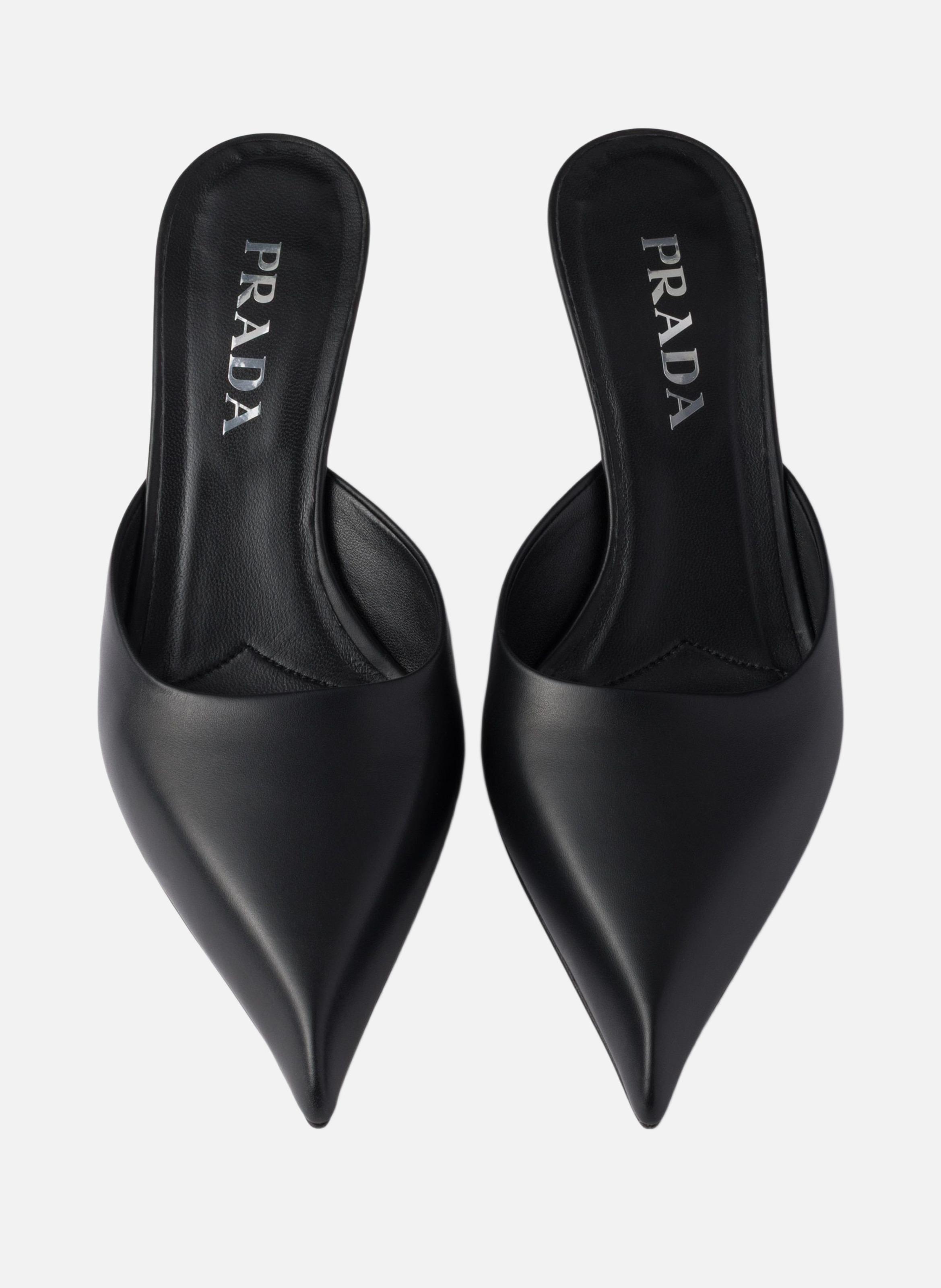 Mules en cuir PRADA Noir