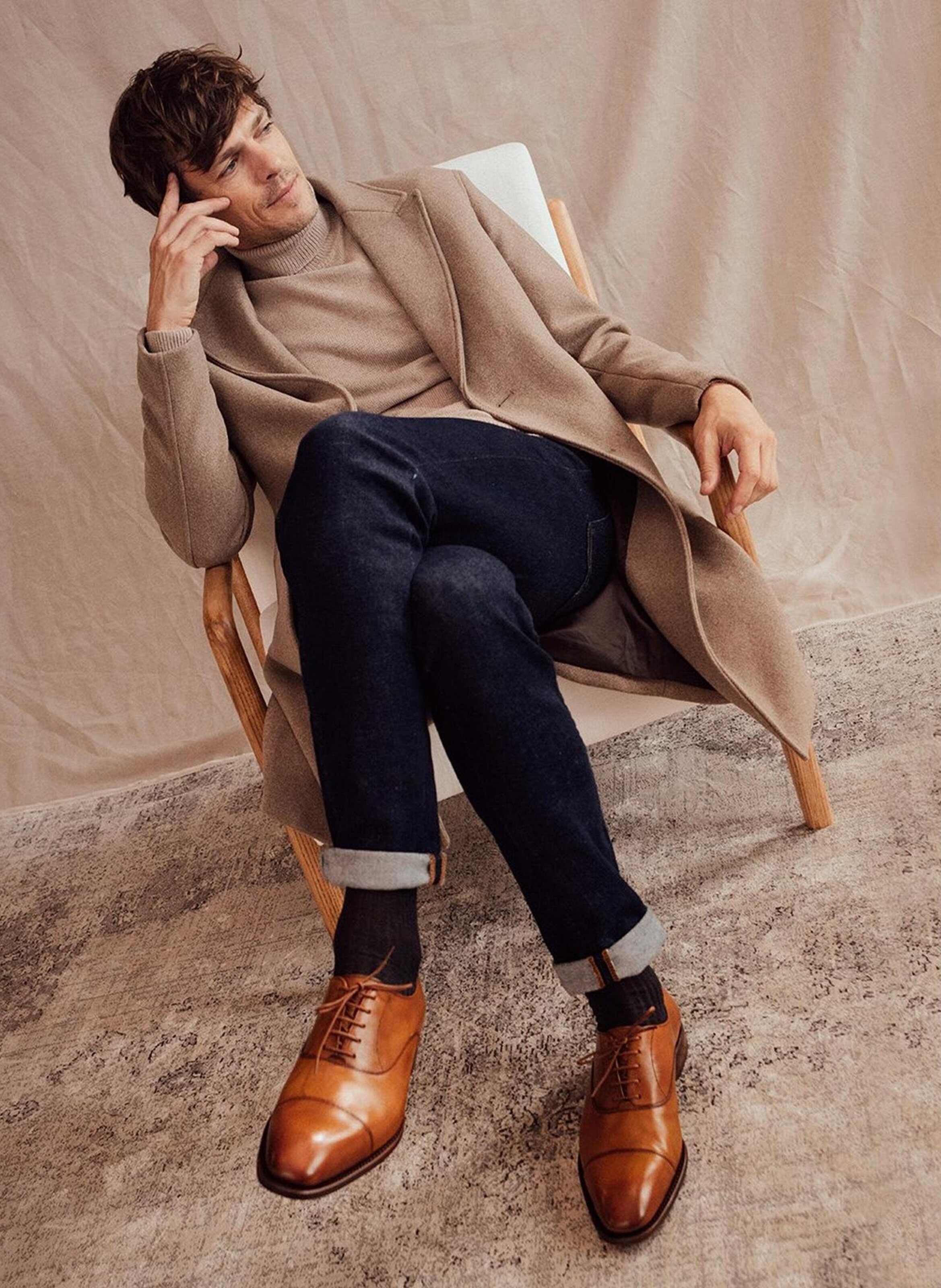 Richelieu cuir patiné consul FINSBURY Marron