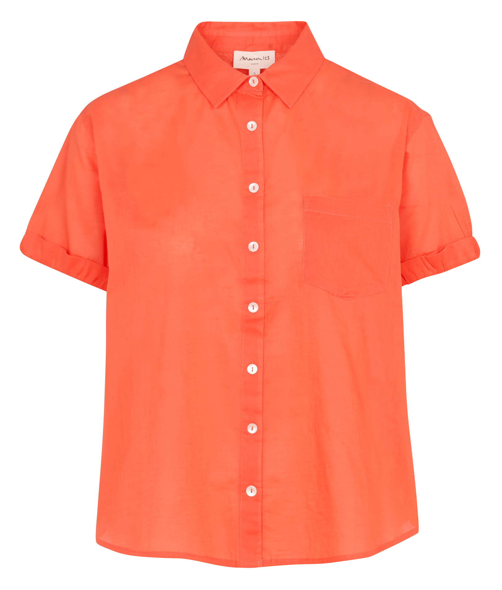 Chemise col classique en coton soline MAISON 123 Orange