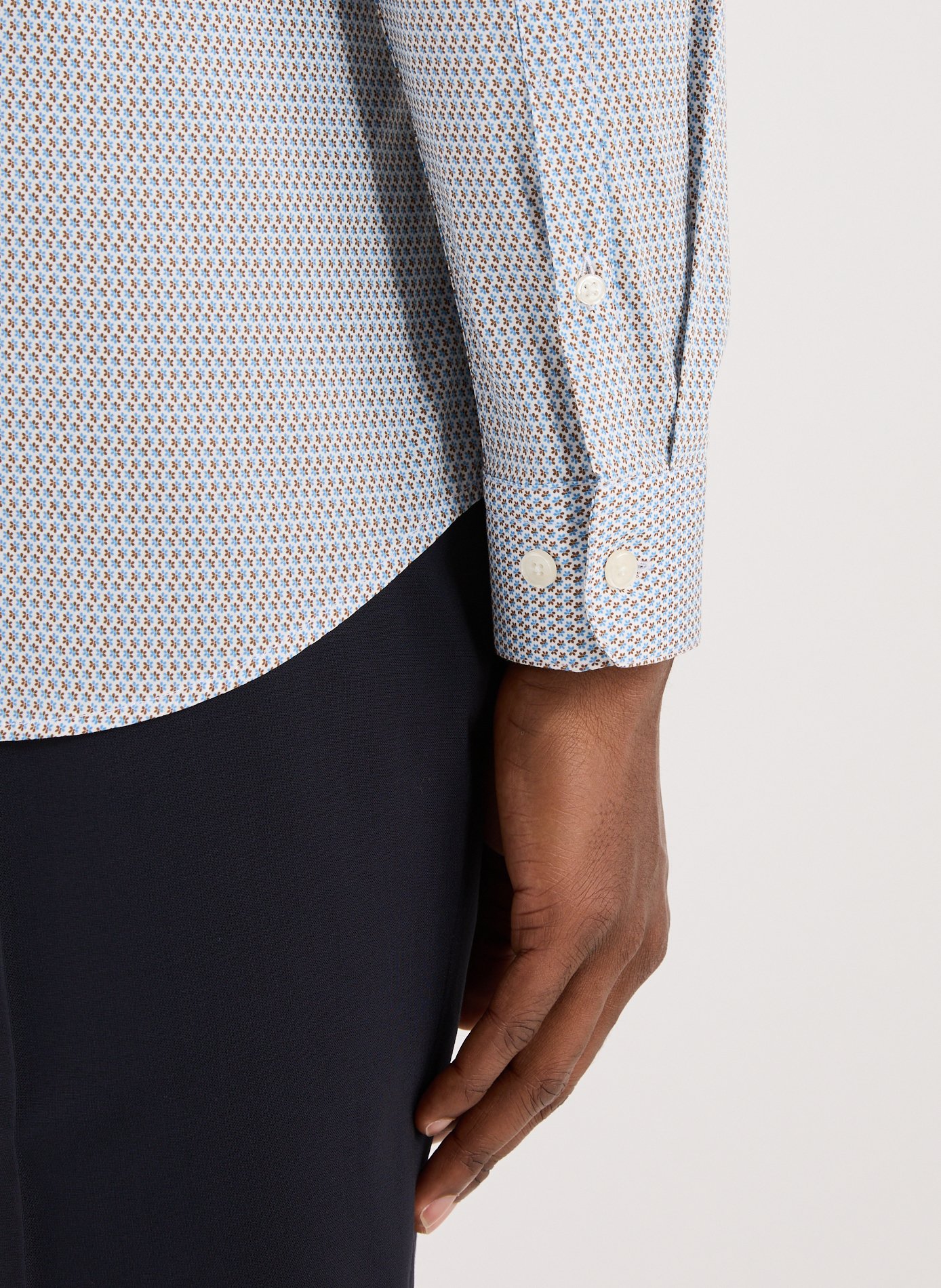 Cotton shirt with floral prints AU PRINTEMPS PARIS Multicolour