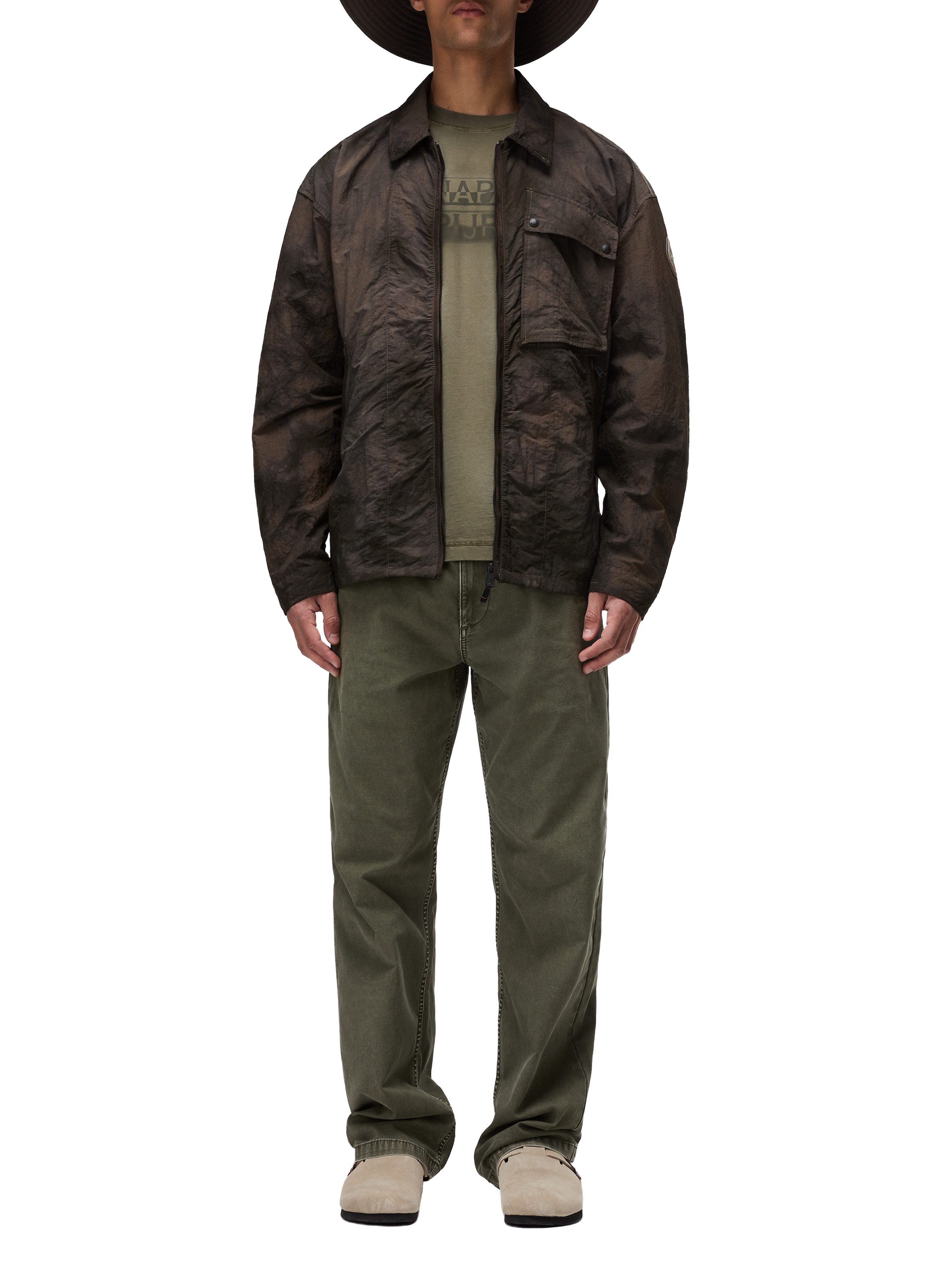 Faded cotton T-shirt NAPAPIJRI Green