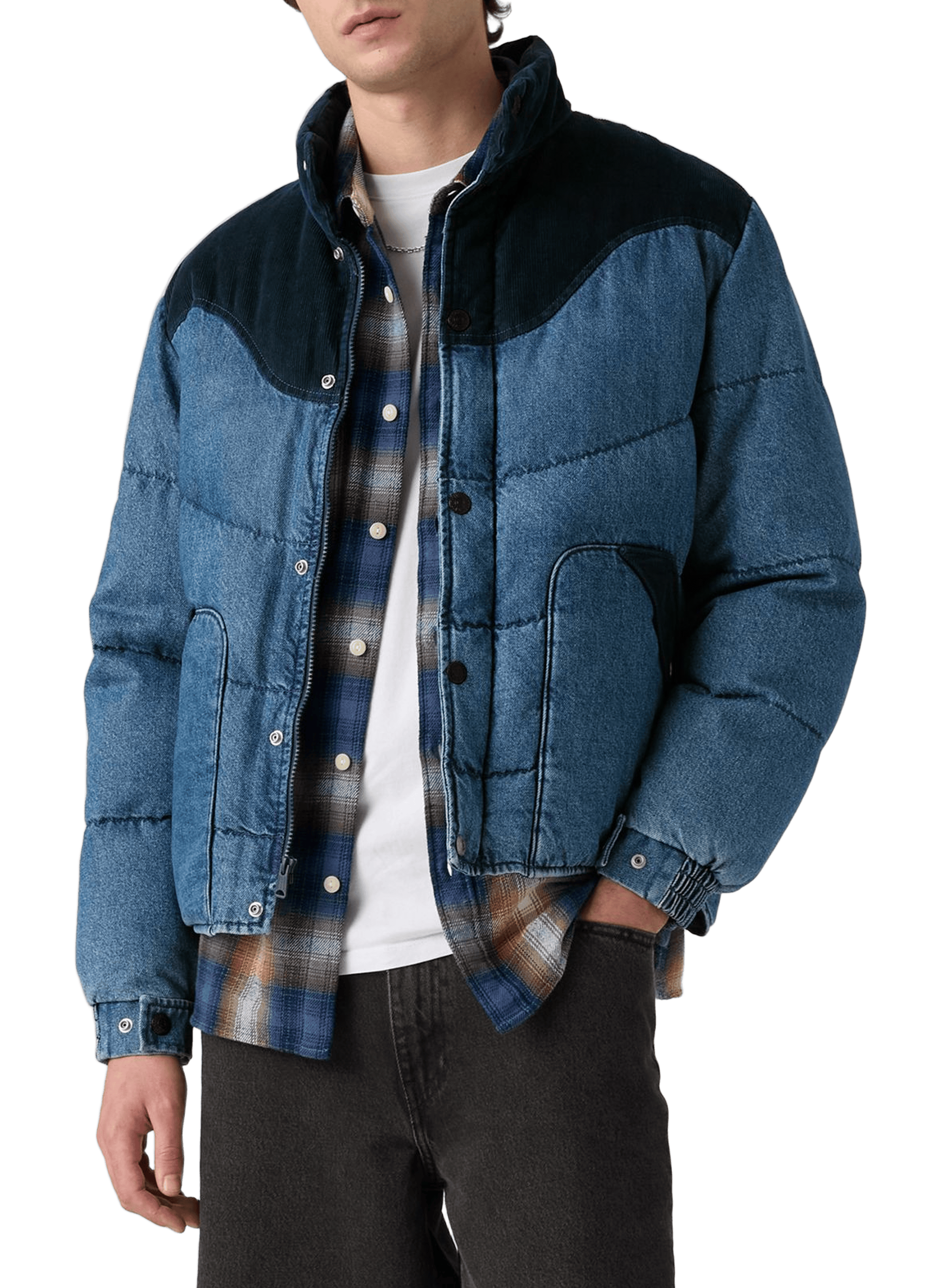 Manteau ample à col montant en coton Blue by LEVI'S LEVI'S Manteau ample à col montant en coton Blue