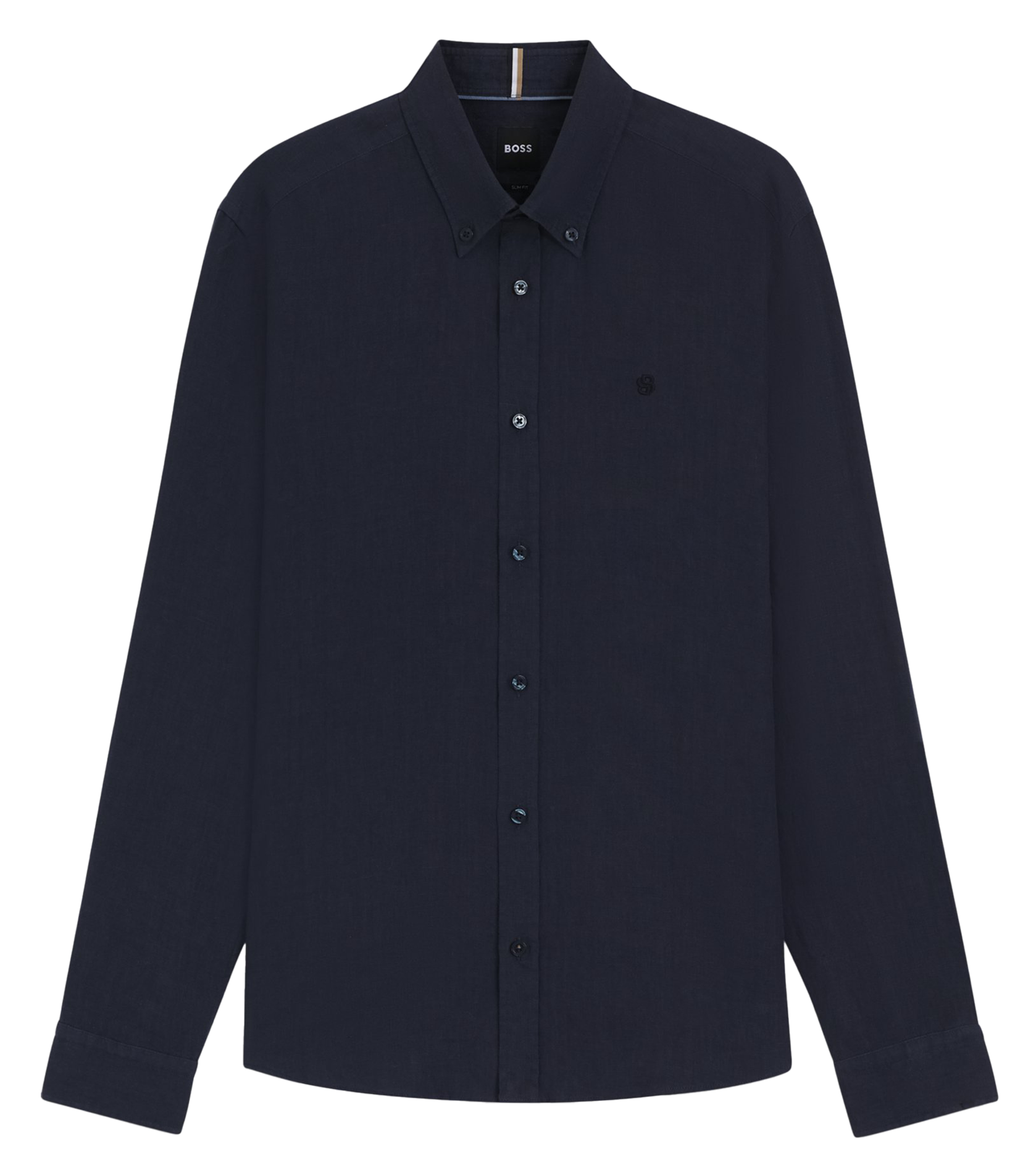 Chemise slim-fit en lin BOSS Bleu