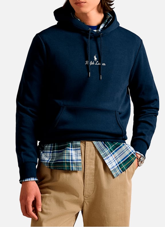Cotton Blend Hoodie Blue by POLO RALPH LAUREN POLO RALPH LAUREN Cotton Blend Hoodie Blue
