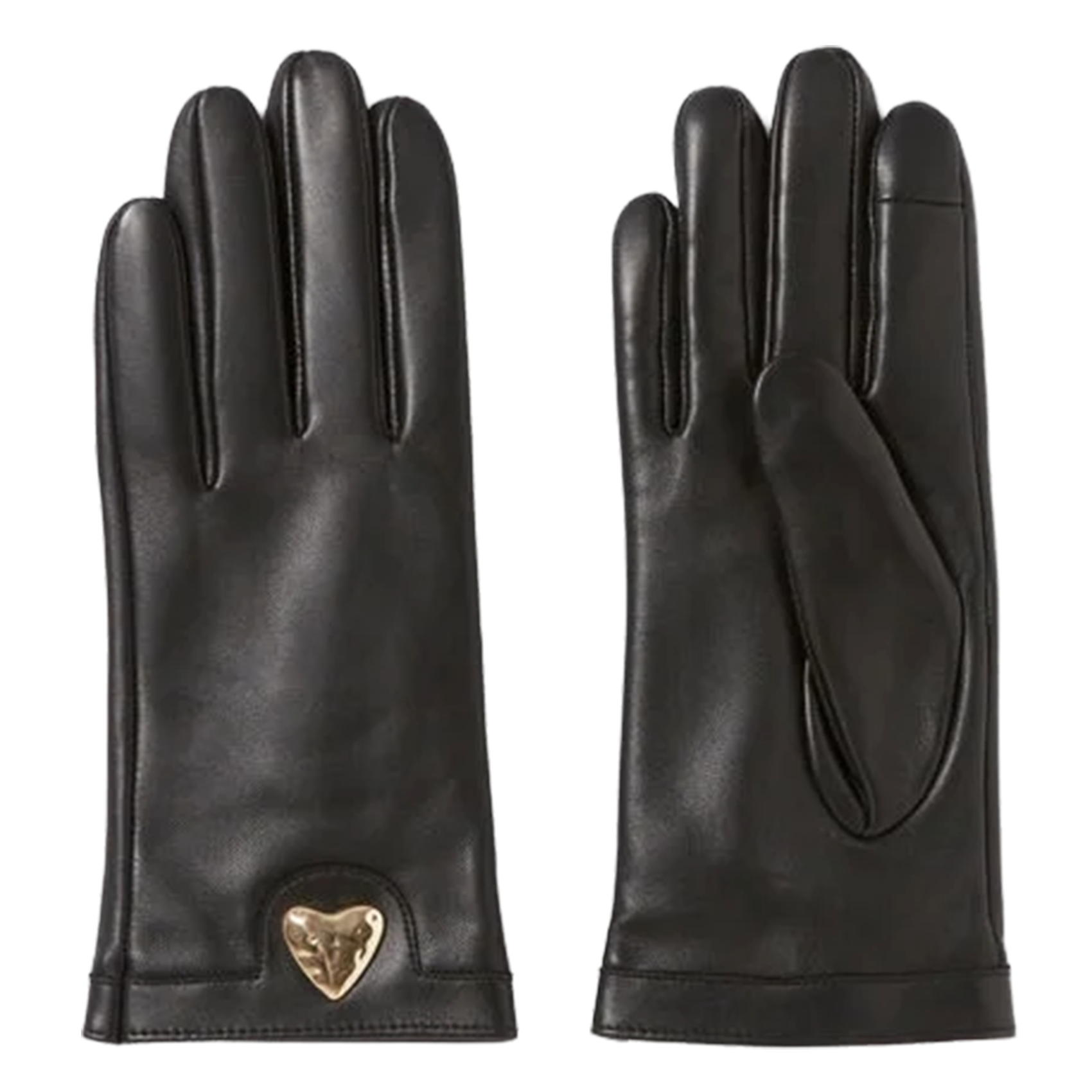 Gants en cuir à bijou cœur artycoeur CLAUDIE PIERLOT Noir