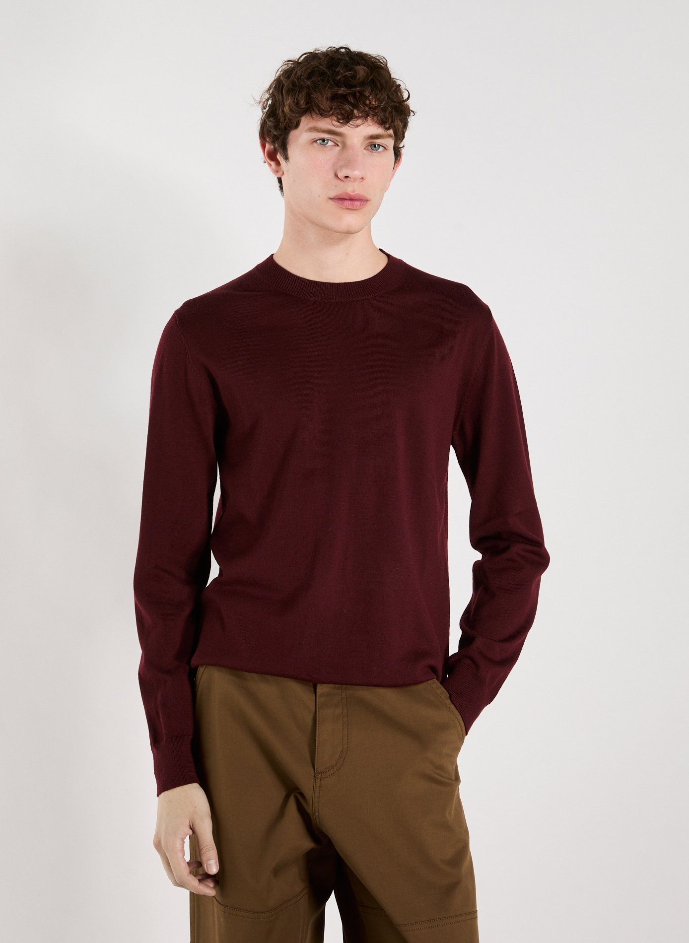 AU PRINTEMPS PARIS Pull en laine mérinos Flex Rouge