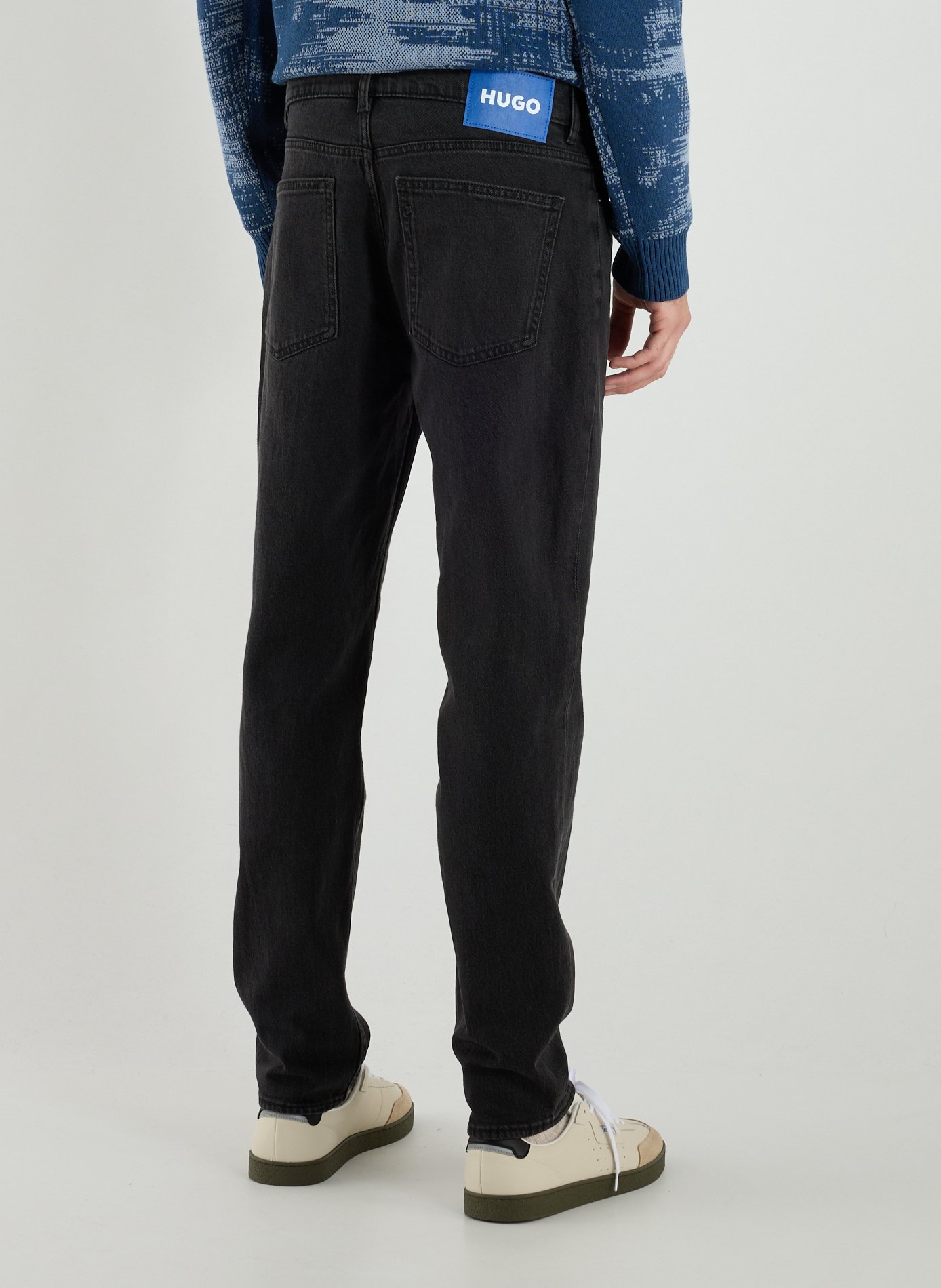Tapered cotton jeans HUGO BLUE Black