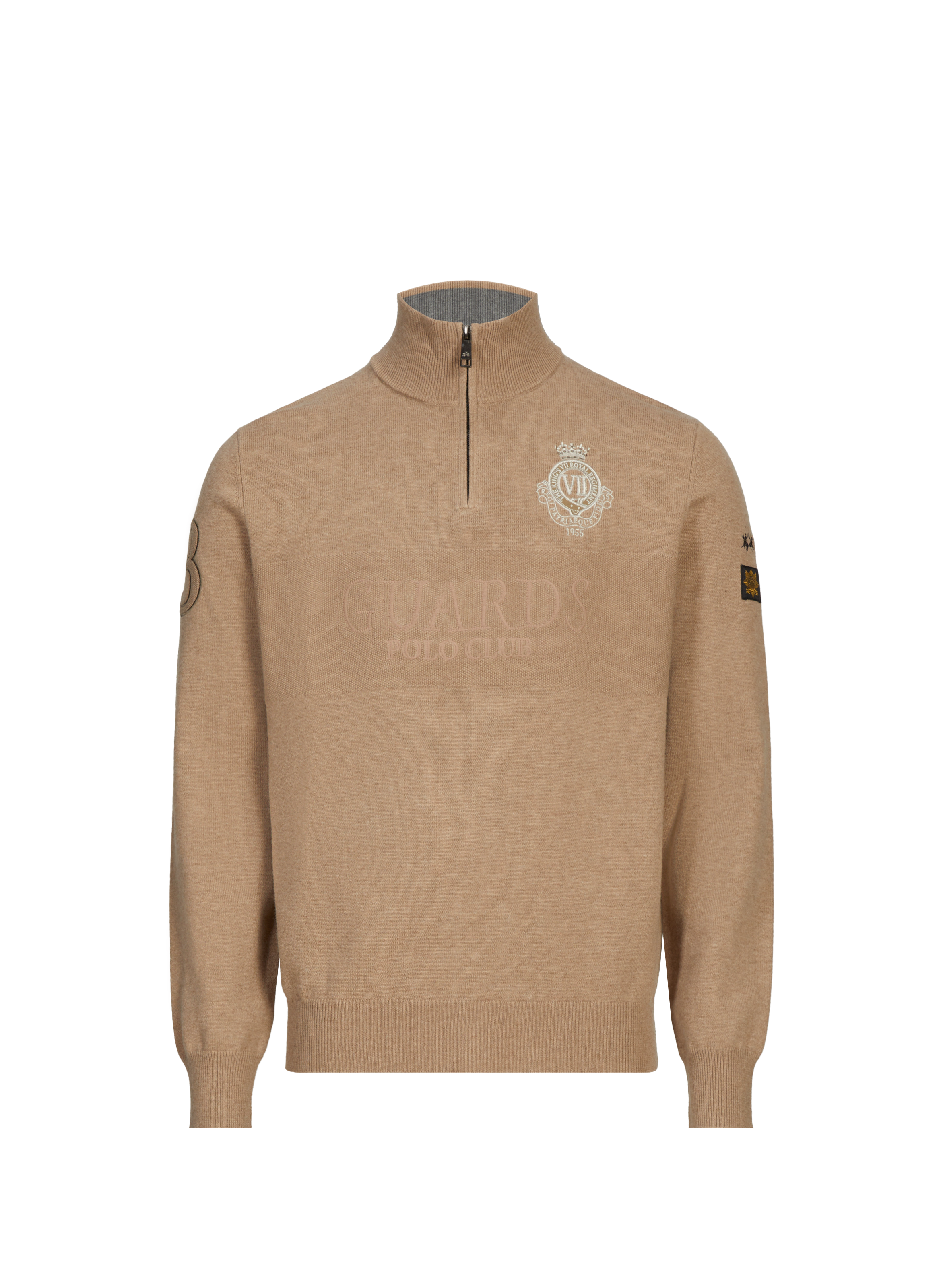 LA MARTINA Wool and cotton zip-up sweatshirt  Beige