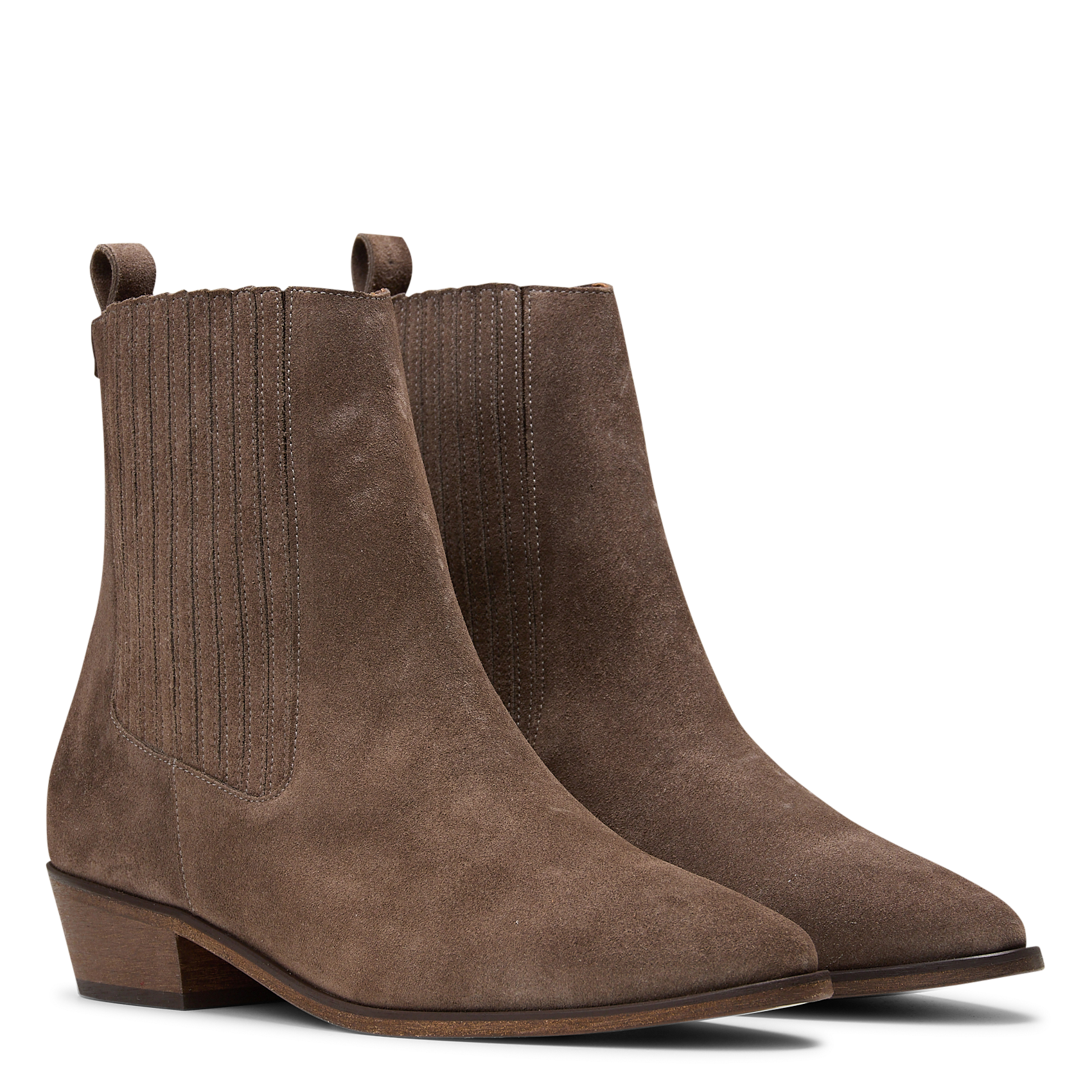 Bottines en cuir velours teva ANTHOLOGY Beige