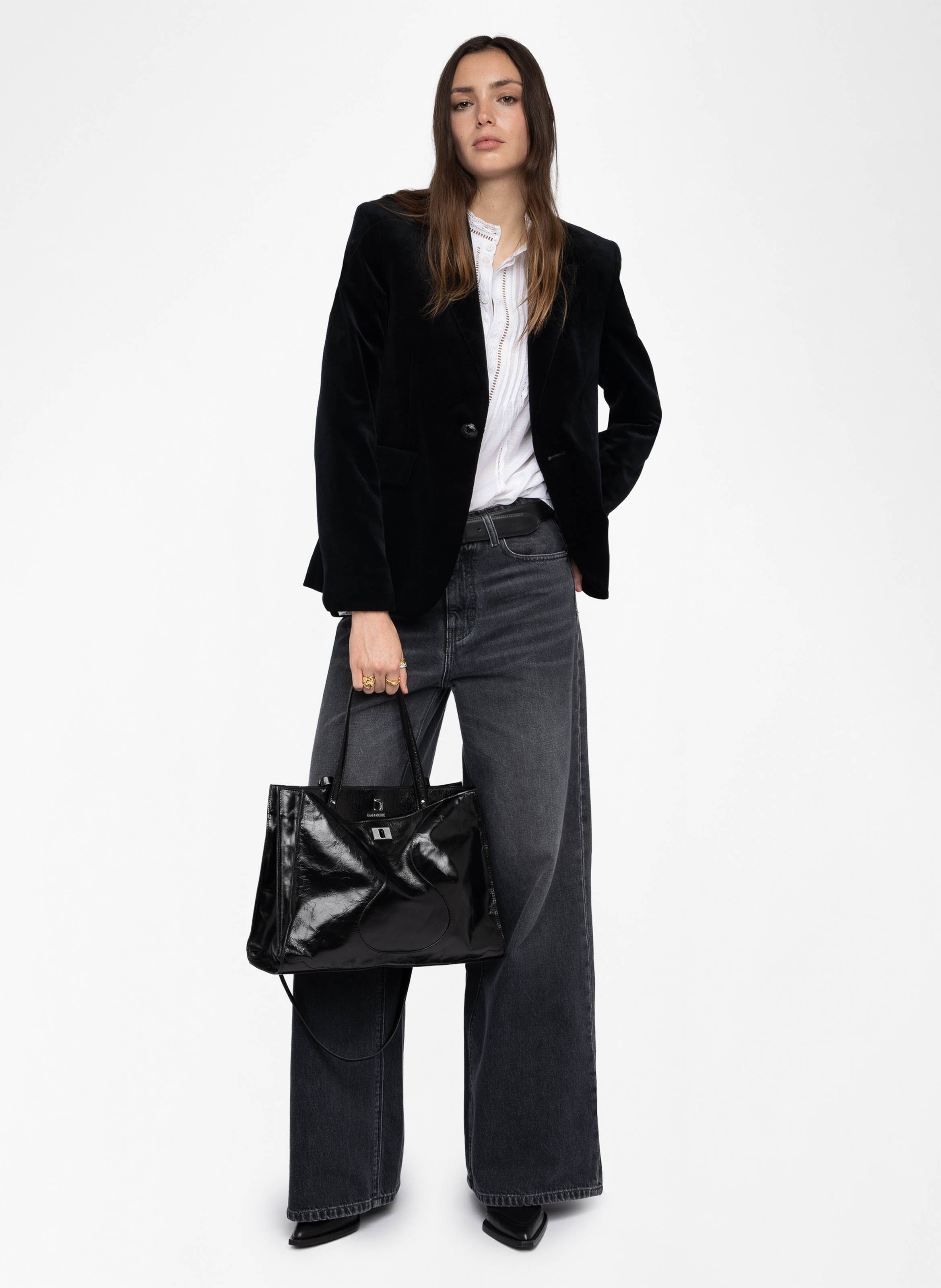 Blazer velours en coton vavy ZADIG&VOLTAIRE Noir