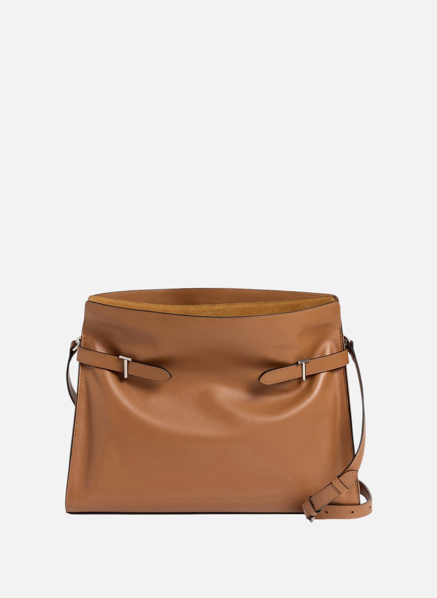 Sac porté épaule modèle maxi emie en cuir lisse et nubuck LE TANNEUR Marron
