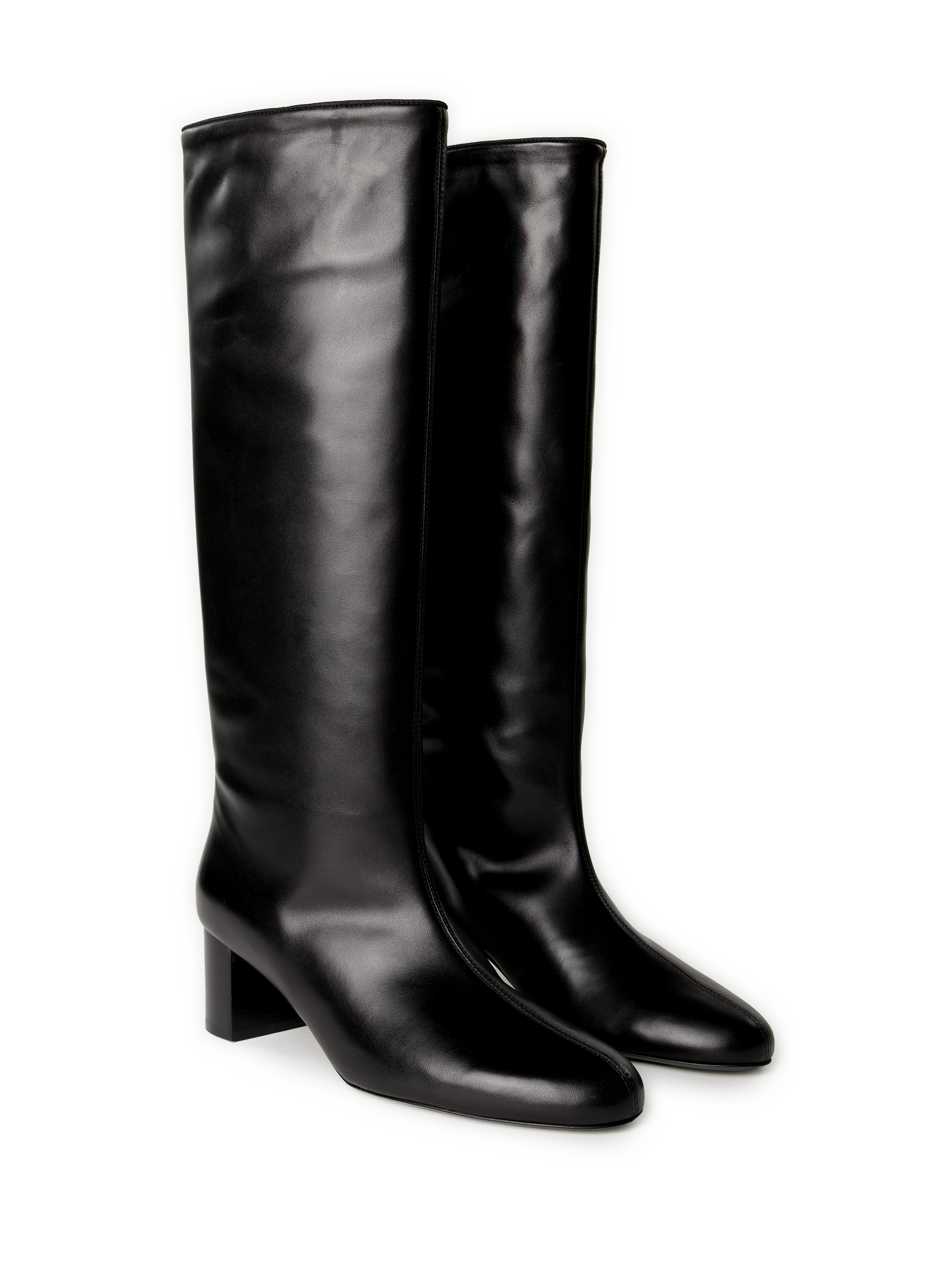 Solid leather heeled boots TOTEME Black