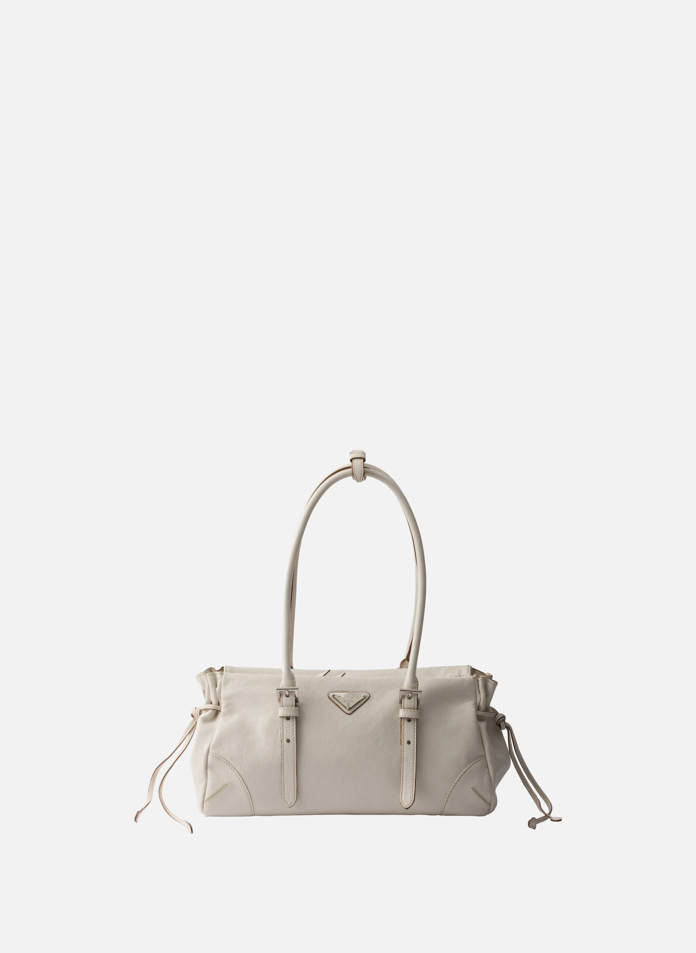 Cabas prada bonnie en cuir vieilli de taille moyen PRADA Beige