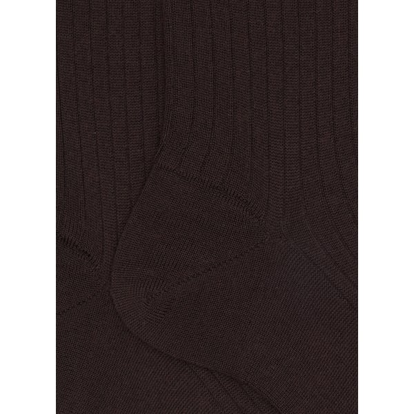 Dore Dore Chaussettes Hautes Côtelé En Laine In Brown