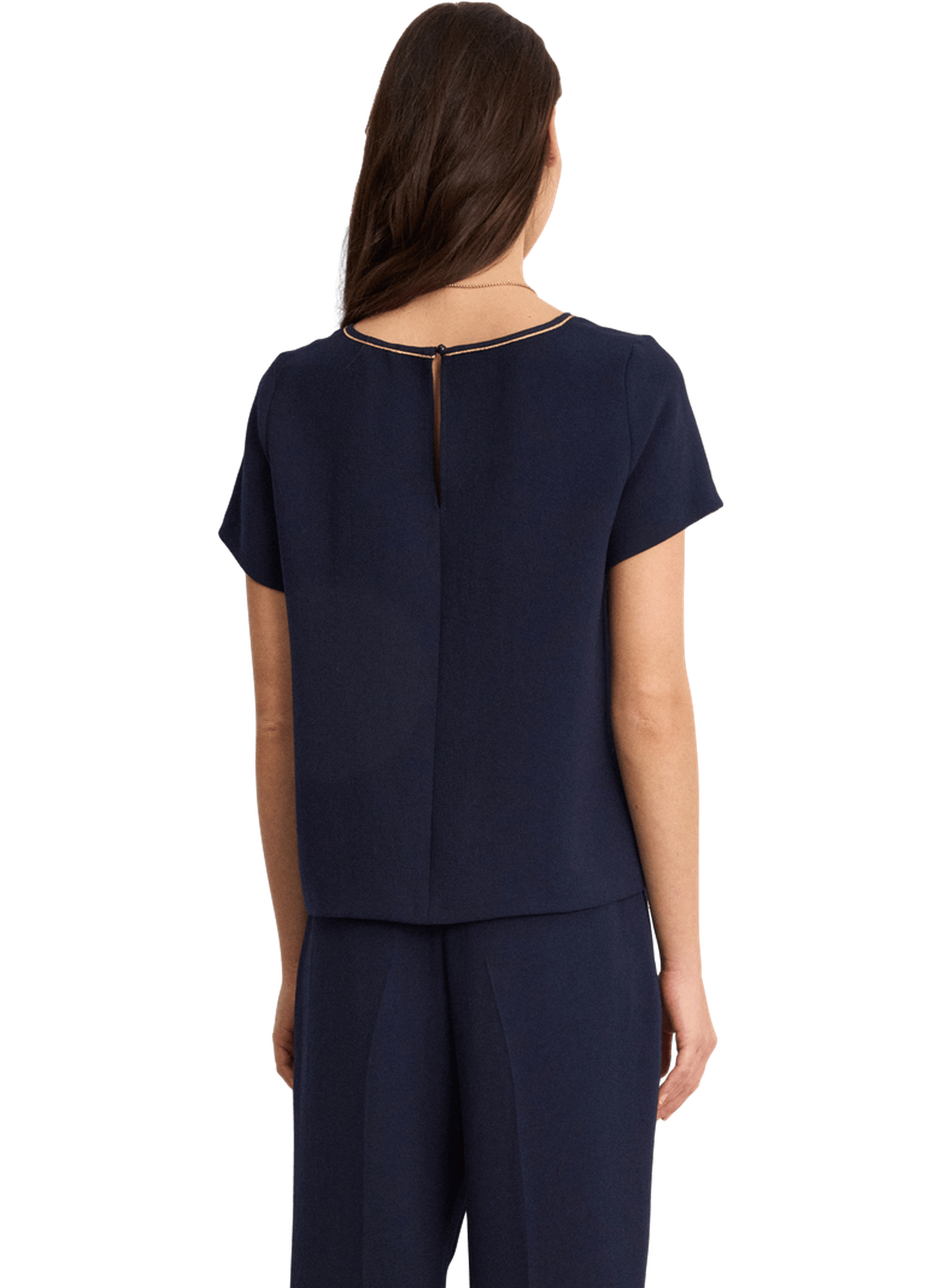 Top fluide à col lurex - carine PABLO Bleu