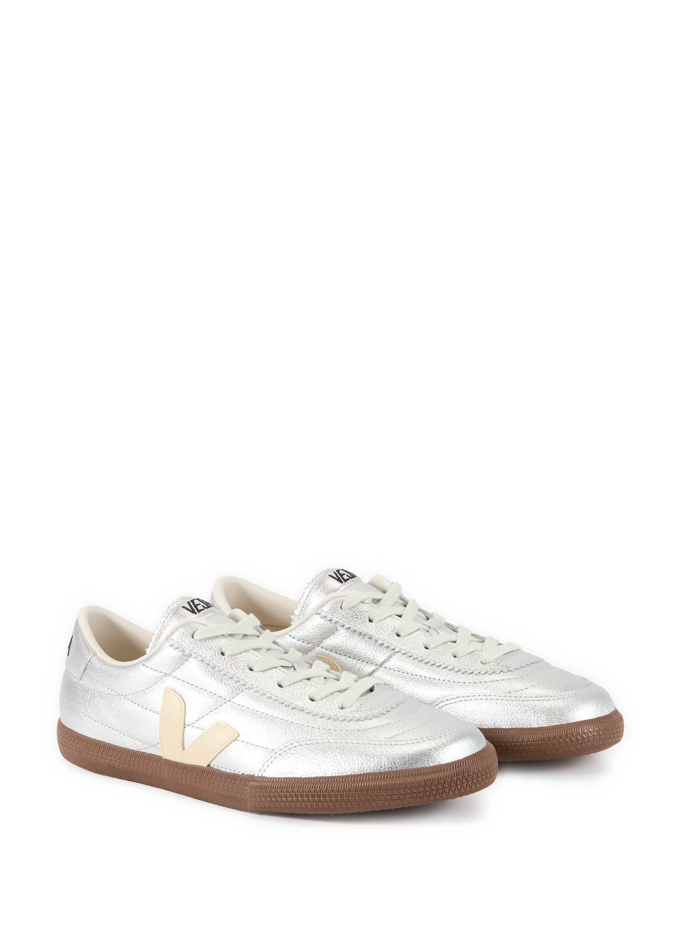 Shiny Panenka Leather Sneakers VEJA Silver