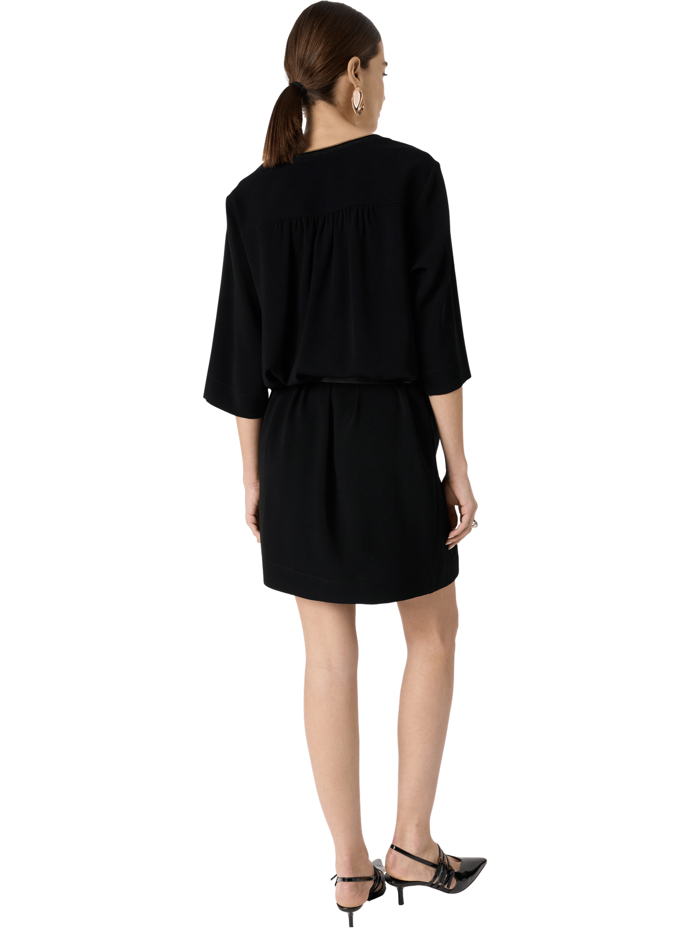 Robe courte v en microfibre - raysa GERARD DAREL Noir