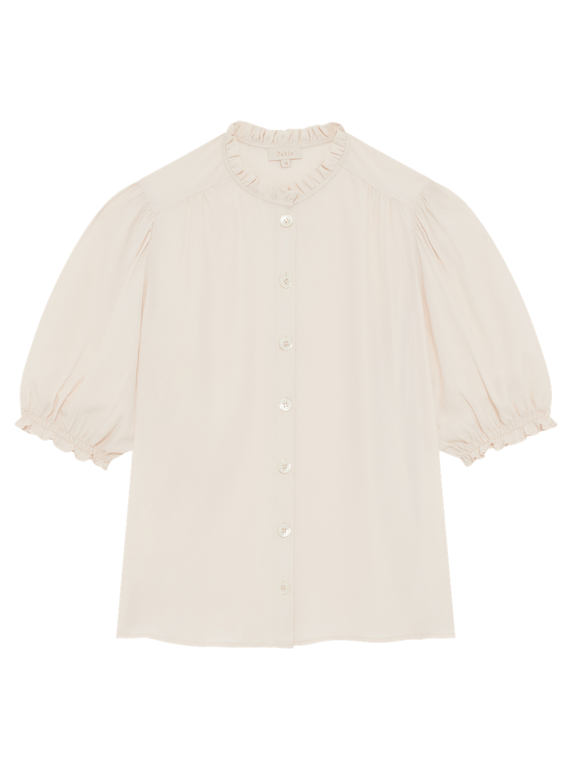 Blouse fluide boutonnée et volantée - clementine PABLO Beige