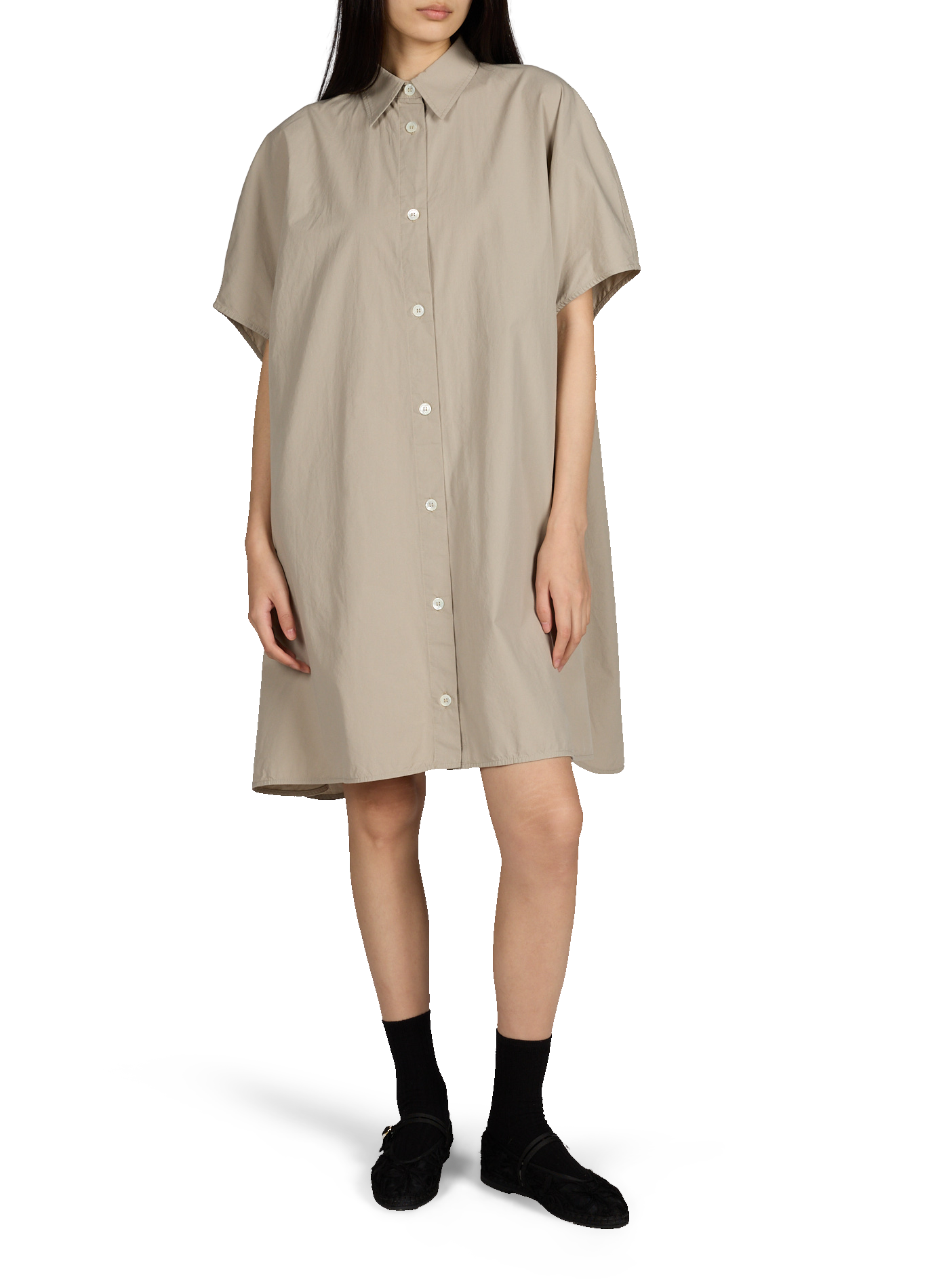 Kurzes Kleid Ariel aus Baumwollpopeline OFFICINE GENERALE Beige