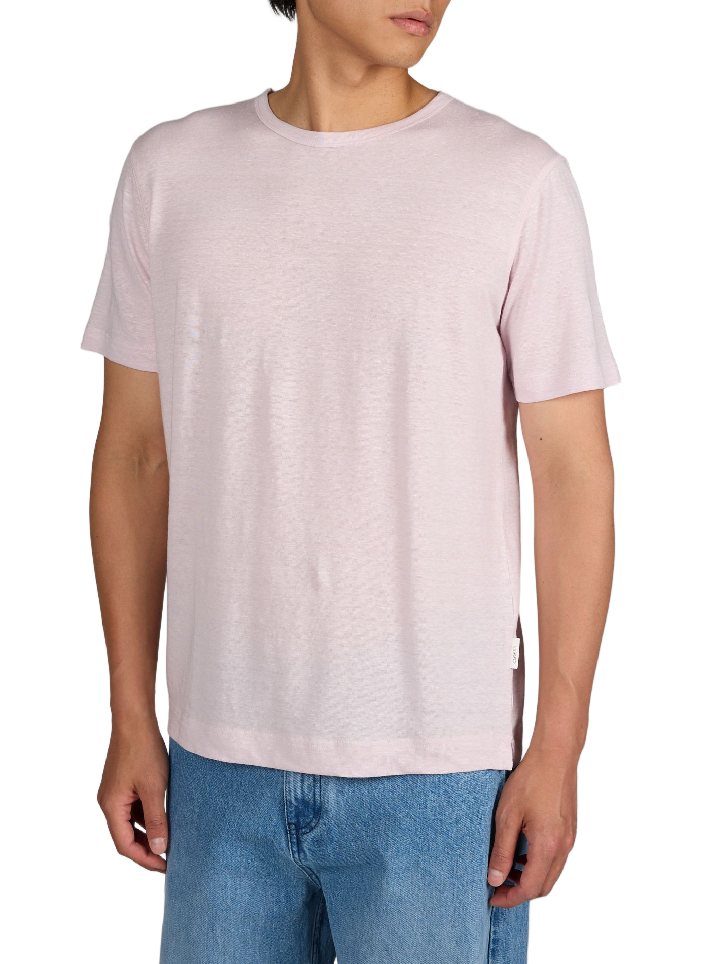 Straight linen blend t-shirt CLOSED Pink