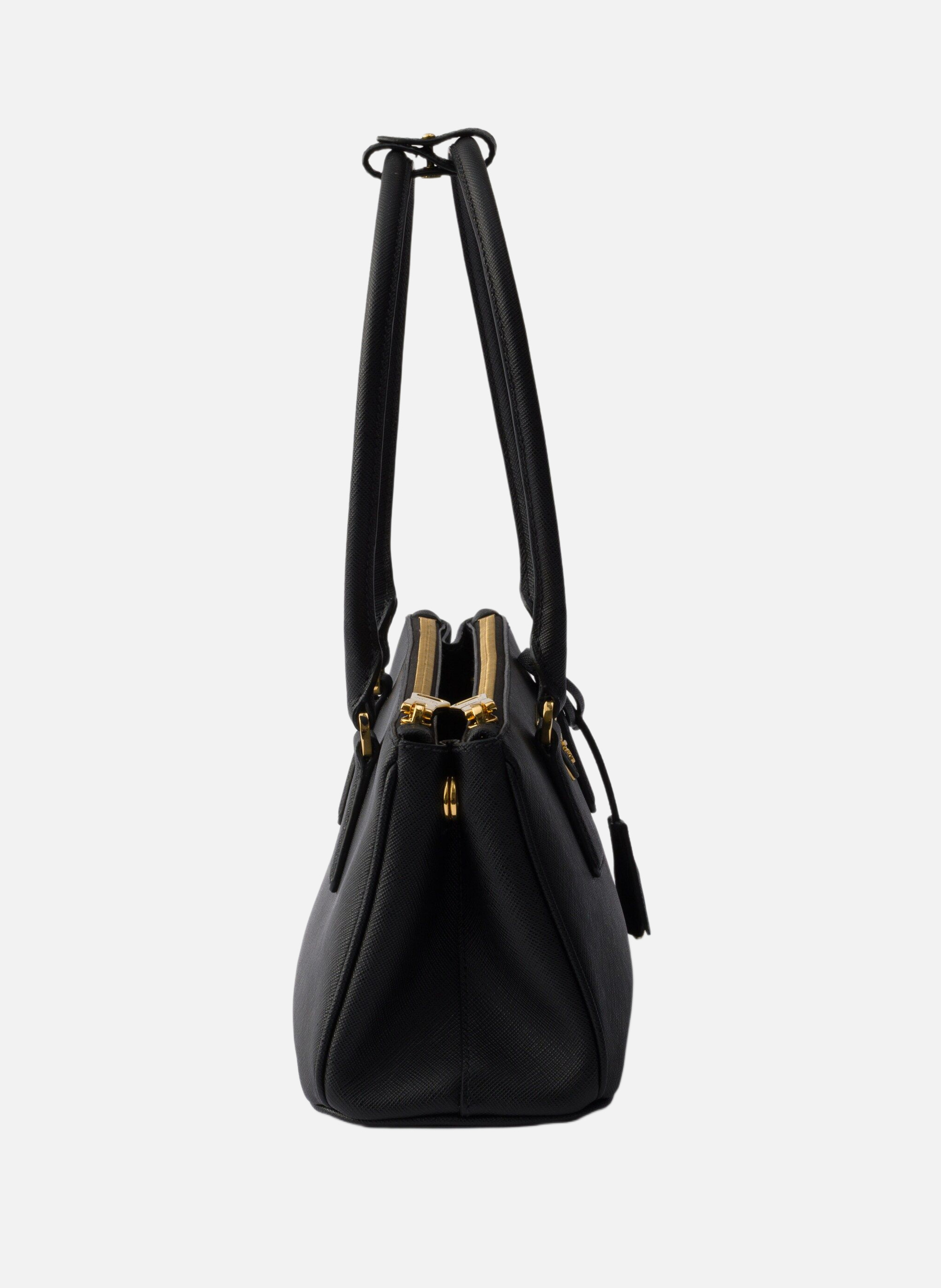 Sac prada galleria de taille moyenne en cuir saffi PRADA Noir