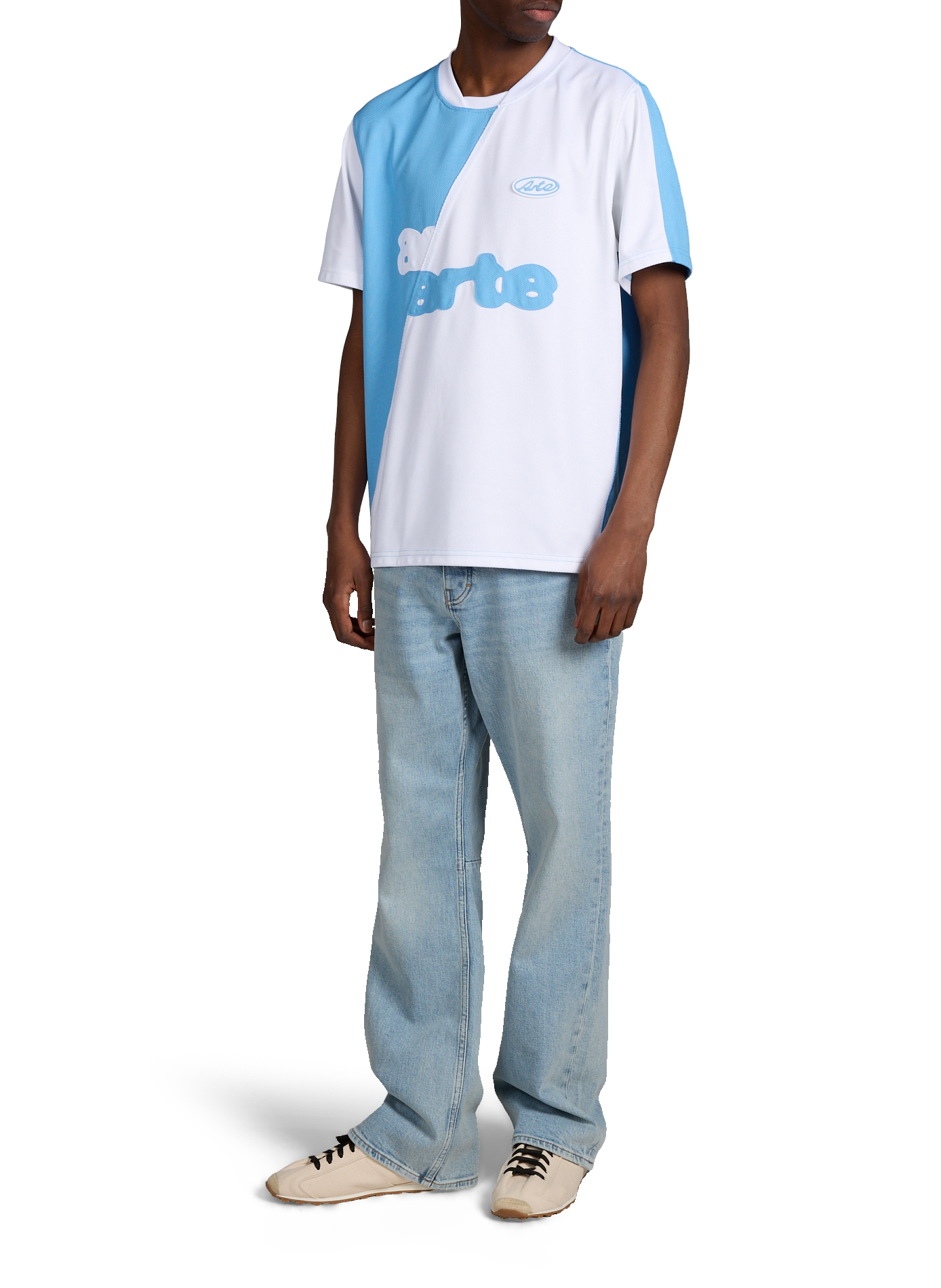 Football T-shirt with bias seam separation ARTE ANTWERP Blue