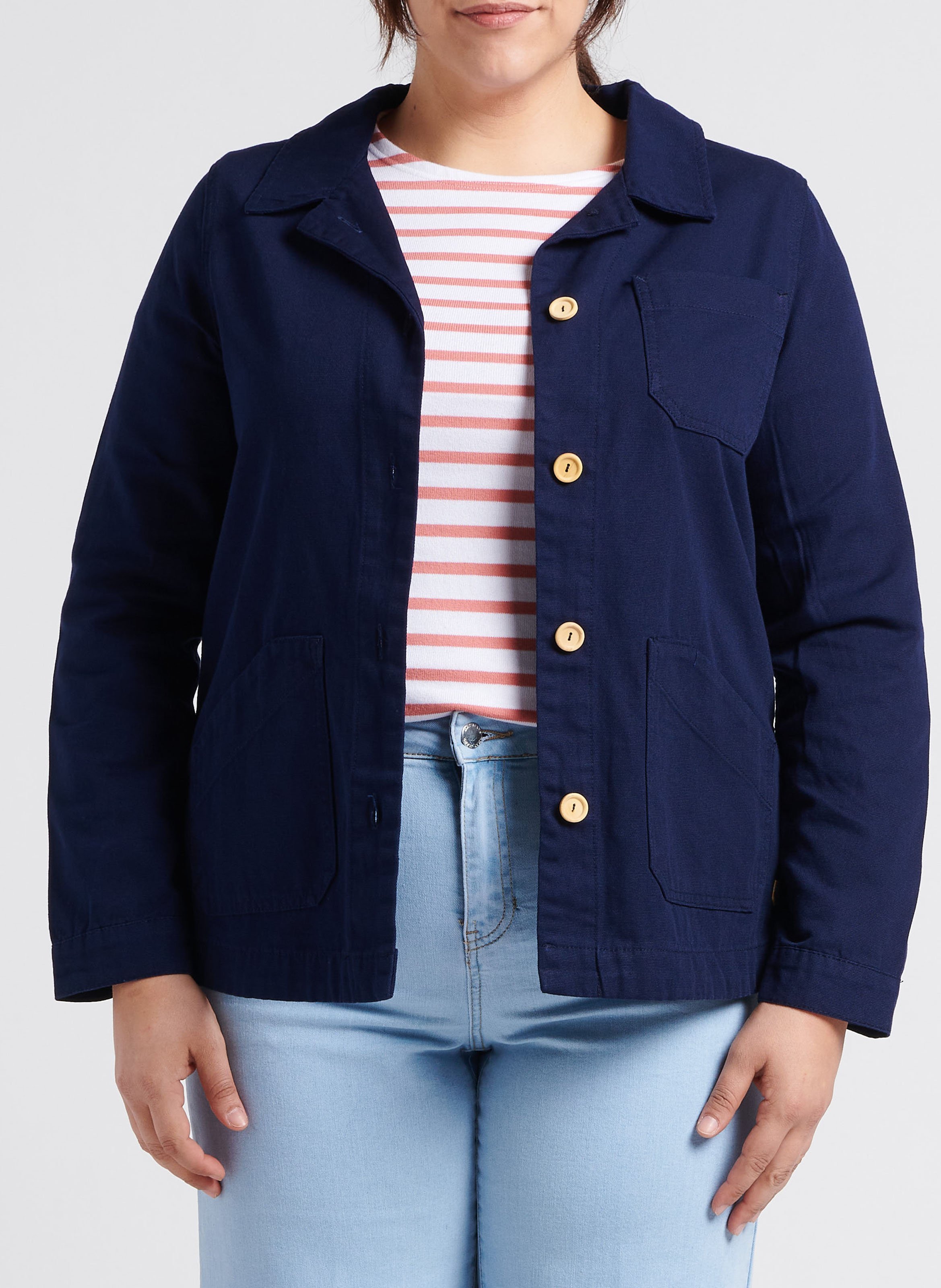 Veste pêcheur droite en coton ARMOR-LUX Bleu