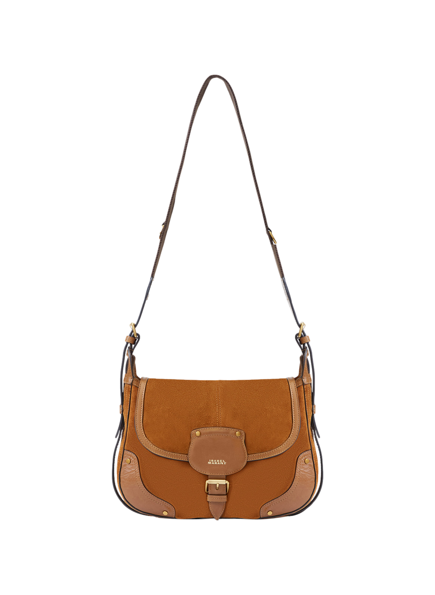 Sac besace Sierra S en cuir de veau velours ISABEL MARANT Marron