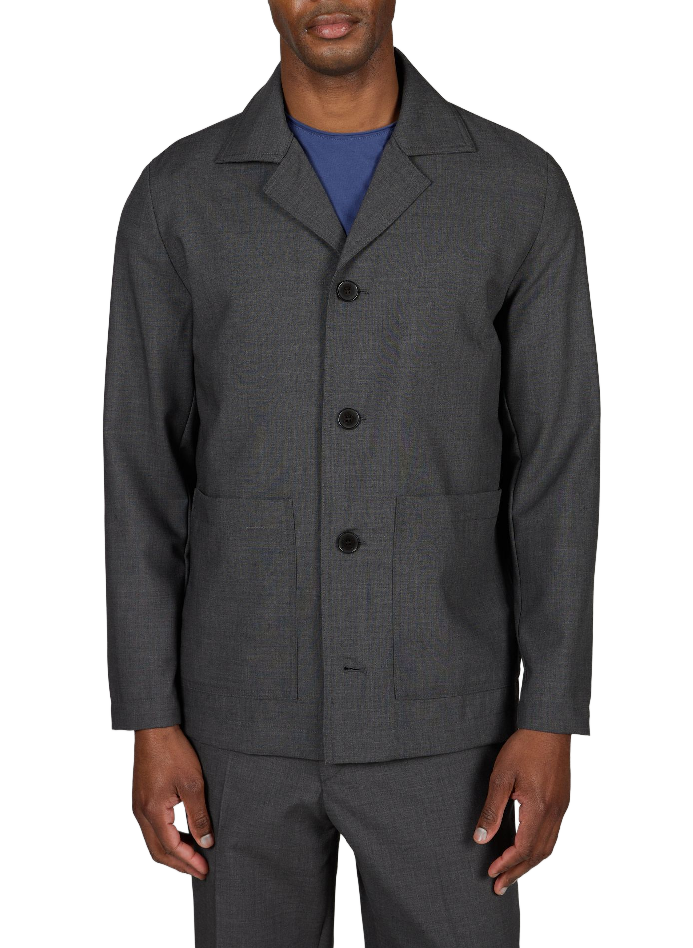 Wool virgin Cuban collar jacket LAFAURIE Grey