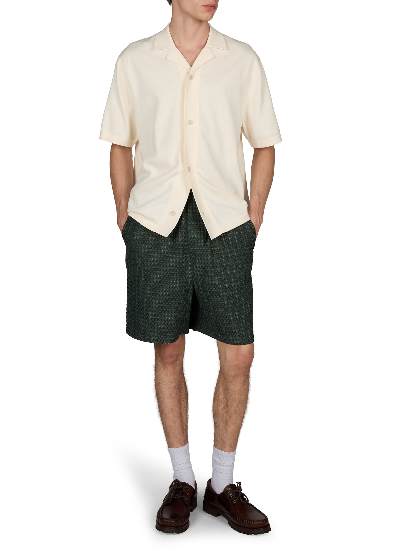 Straight cotton knit shirt LES DEUX White