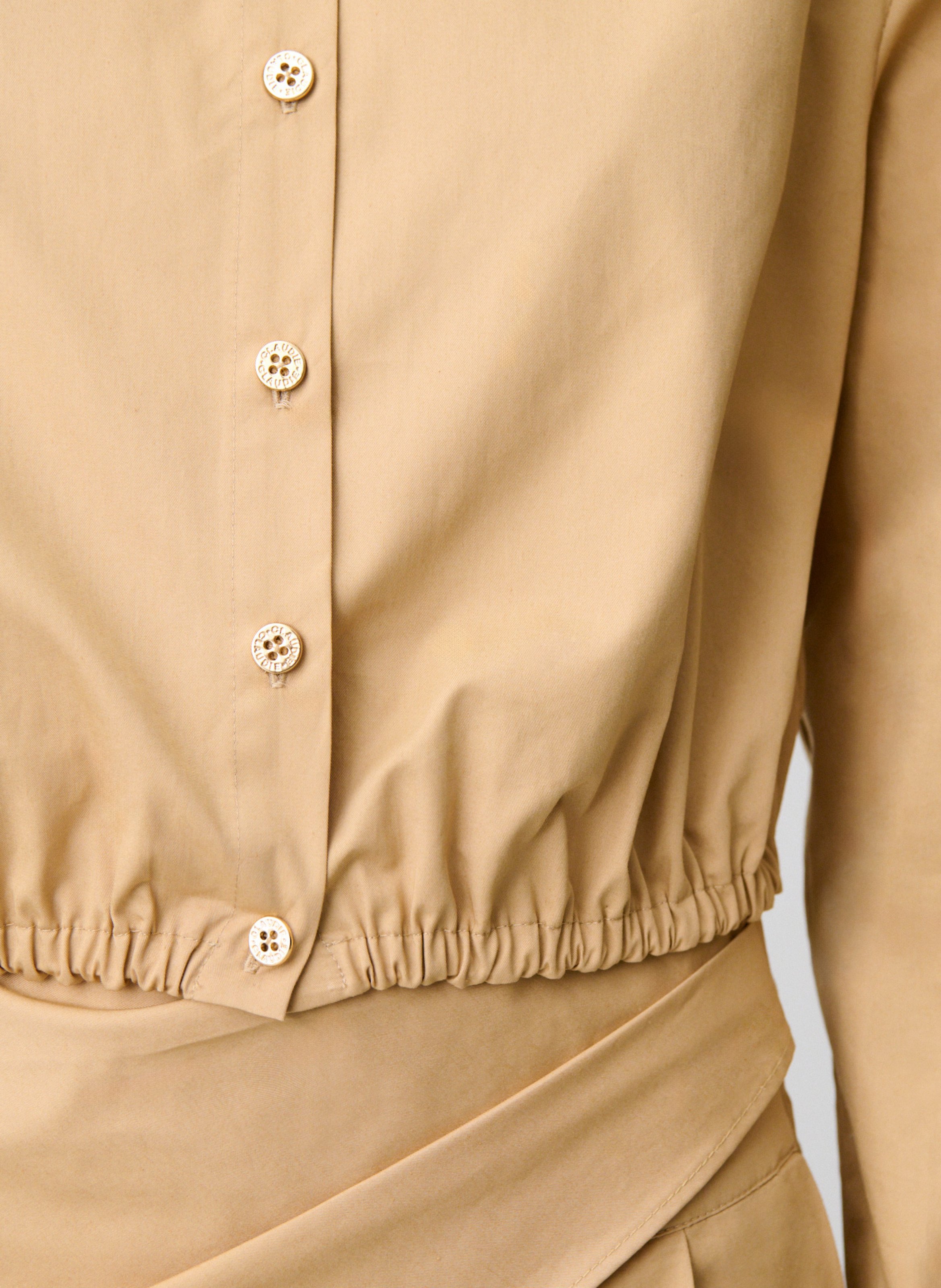 Chemise ajustée en coton CLAUDIE PIERLOT Beige