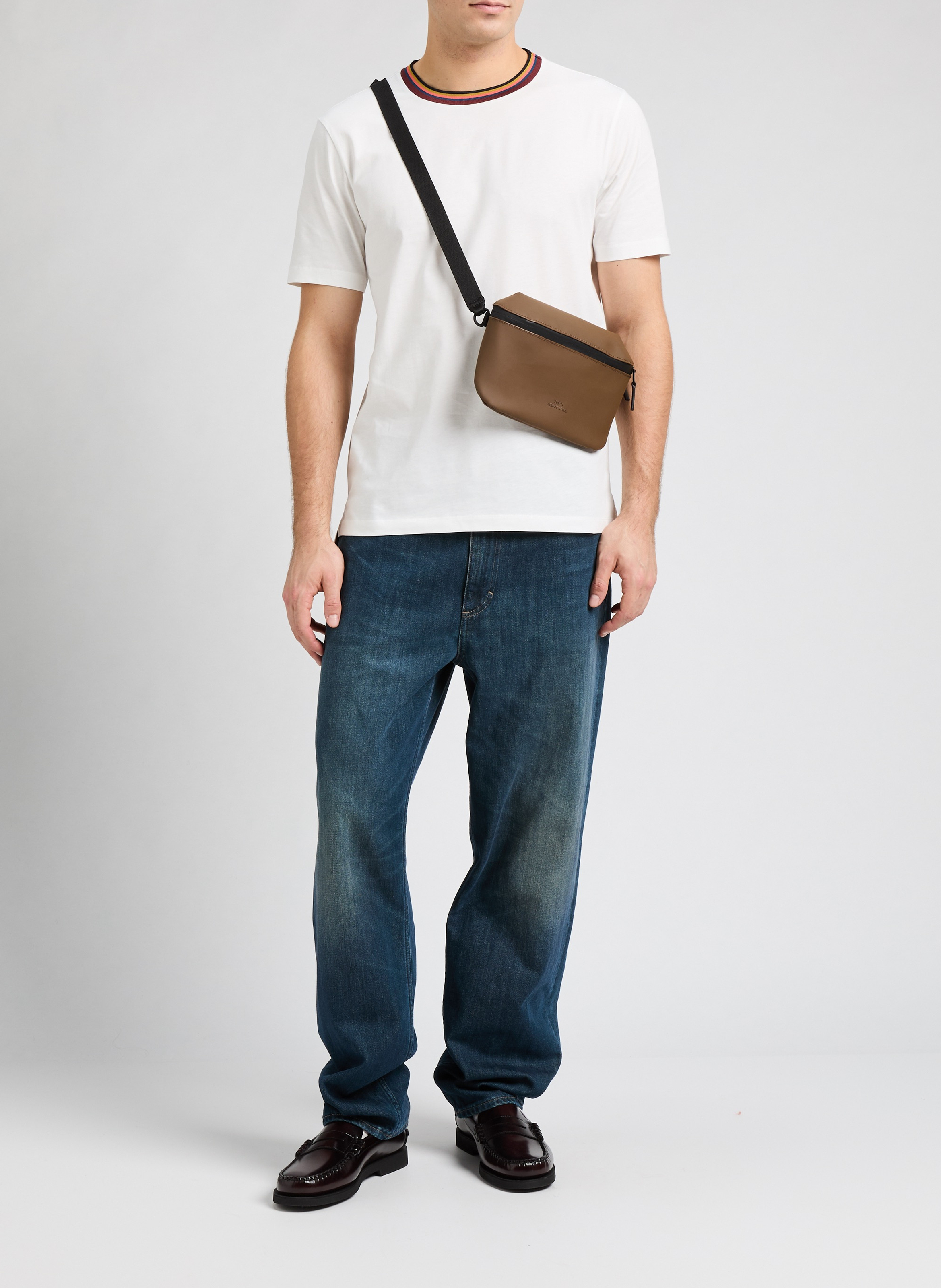 T-shirt with coloured stripes on the collar PAUL SMITH White
