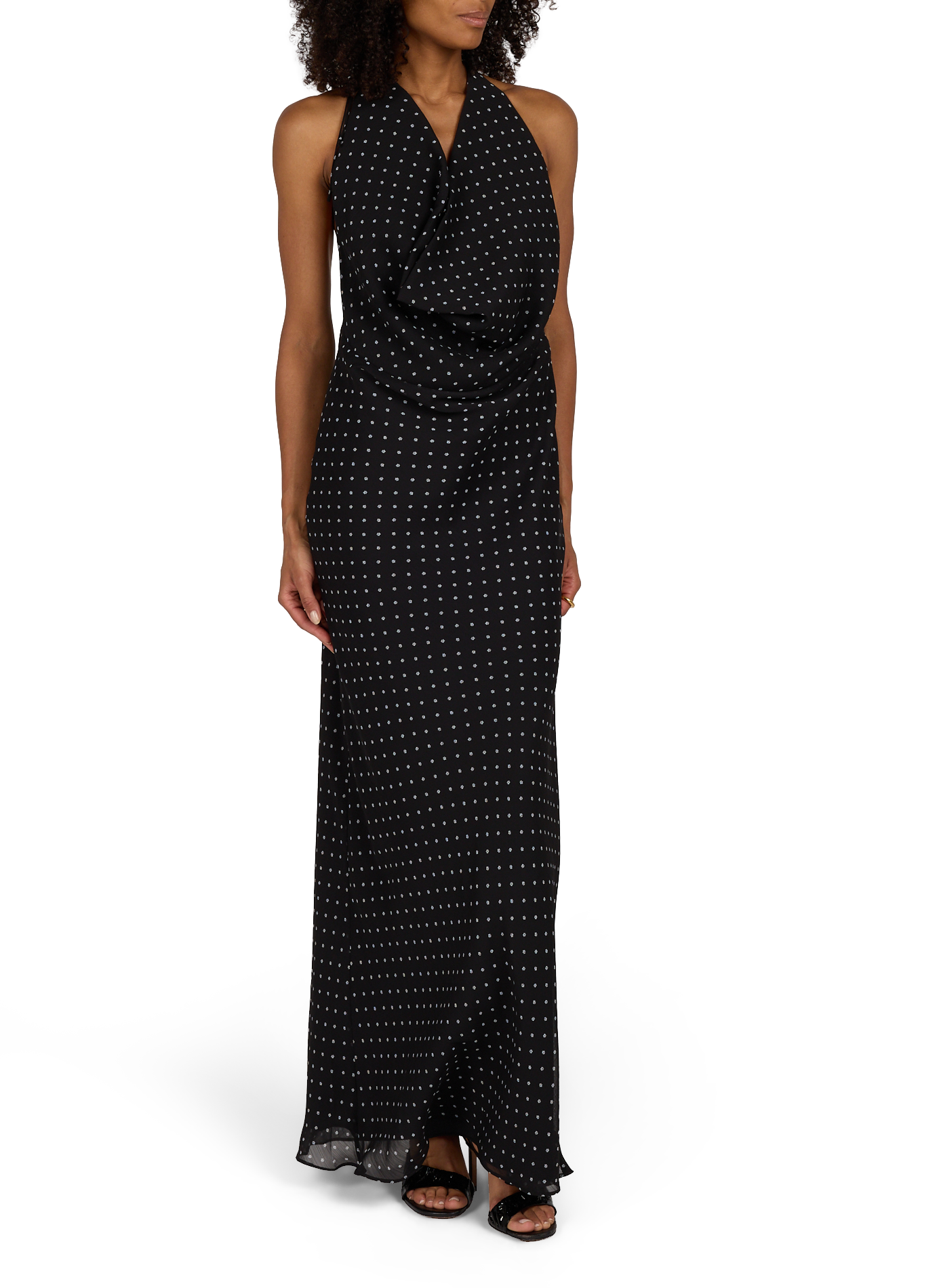 Sleeveless Floral Dress ROTATE Black