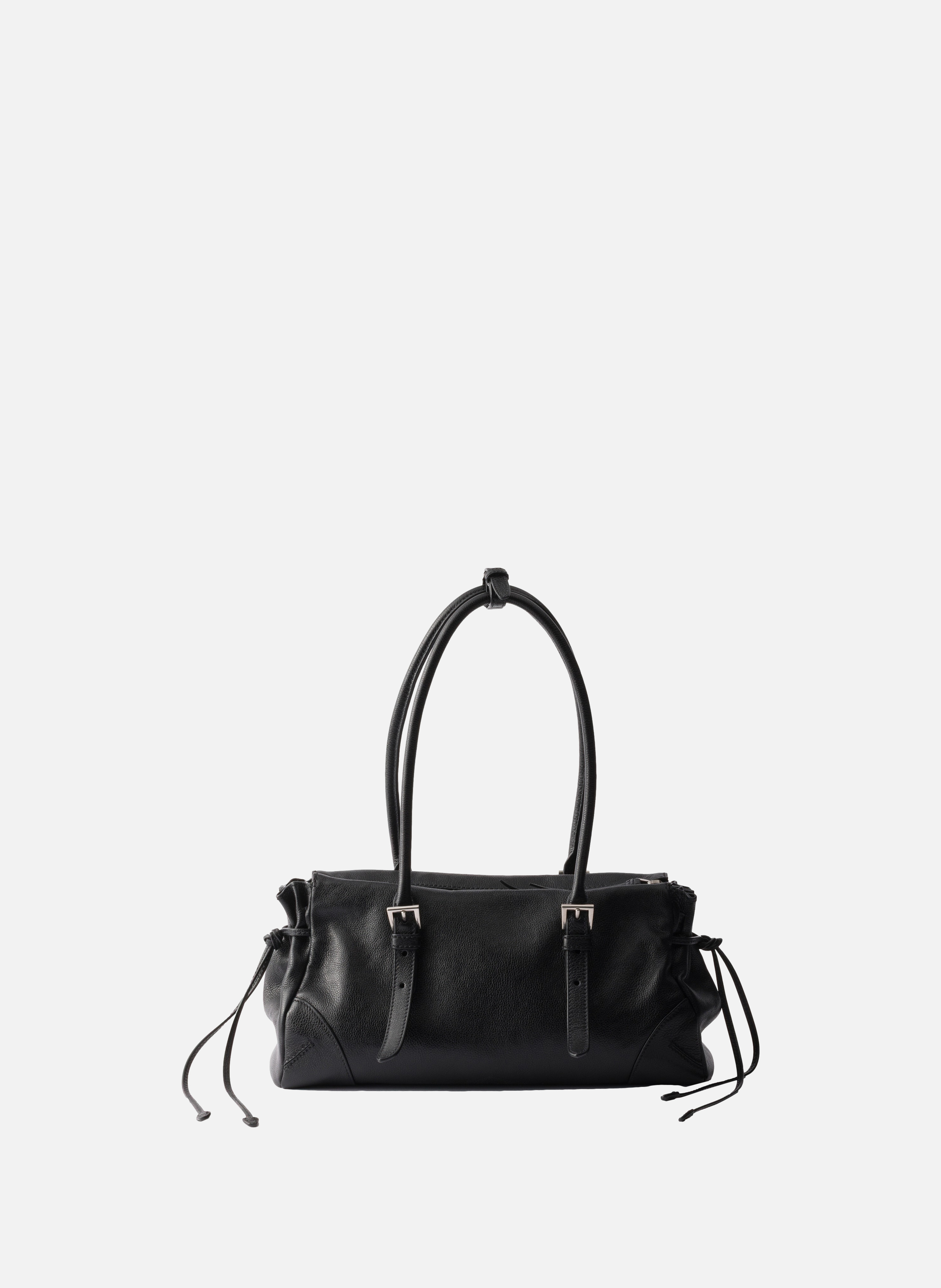 Cabas prada bonnie en cuir vieilli de taille moyen PRADA Noir