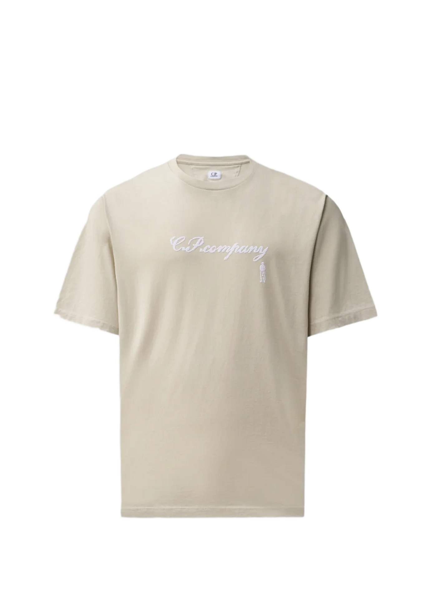 Embroidered logo T-shirt CP COMPANY Beige