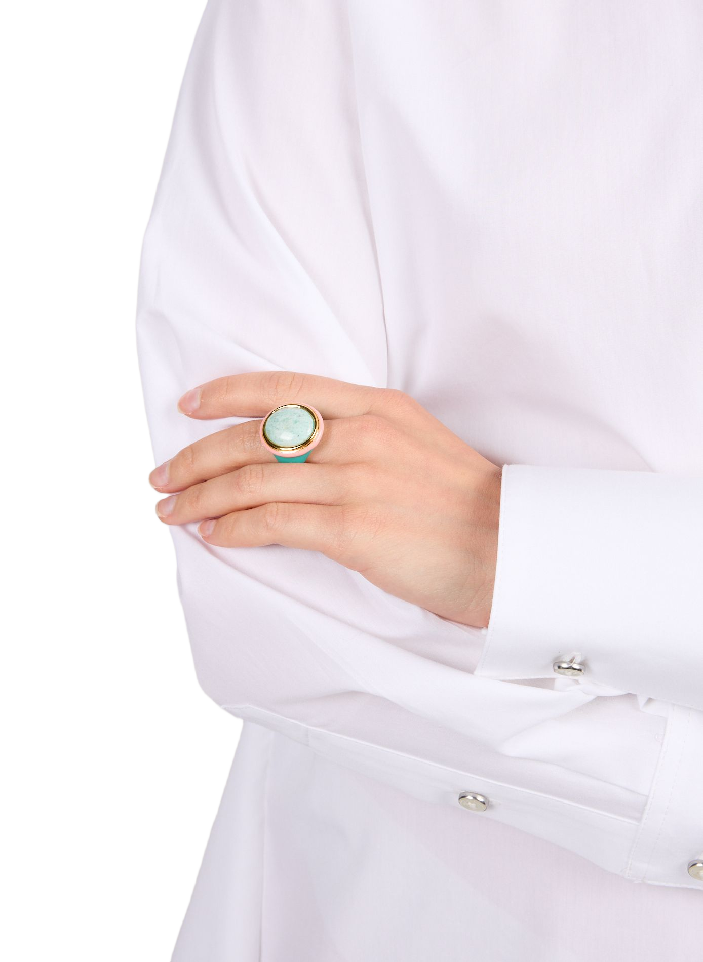 Tabarin ring in brass and gold plated AURELIE BIDERMANN Blue
