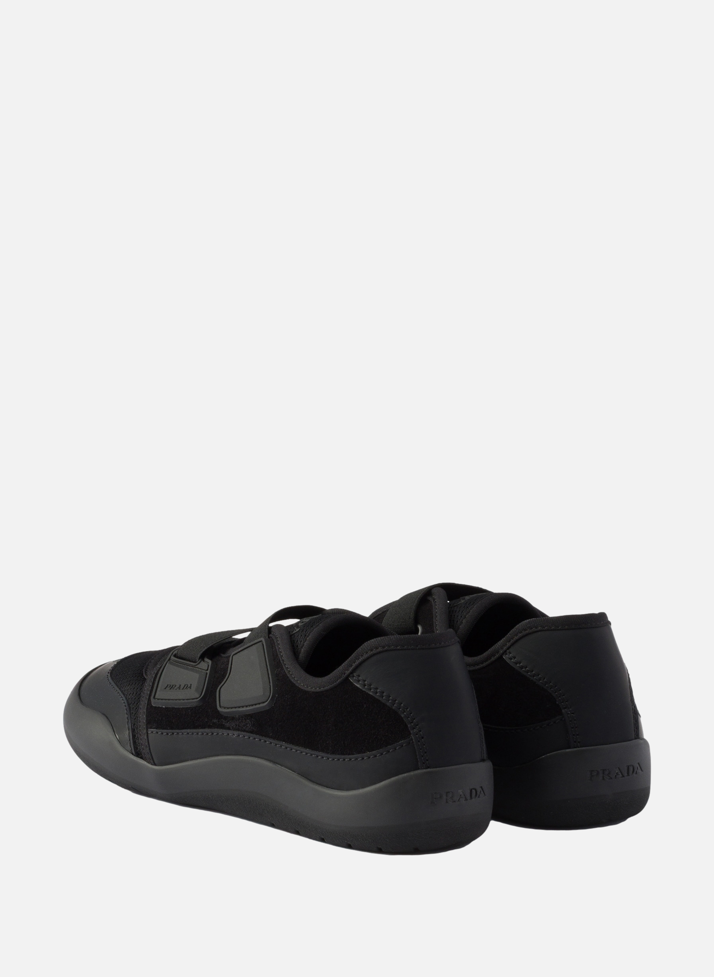 Sneakers speedrock en mesh technique et cuir PRADA Noir