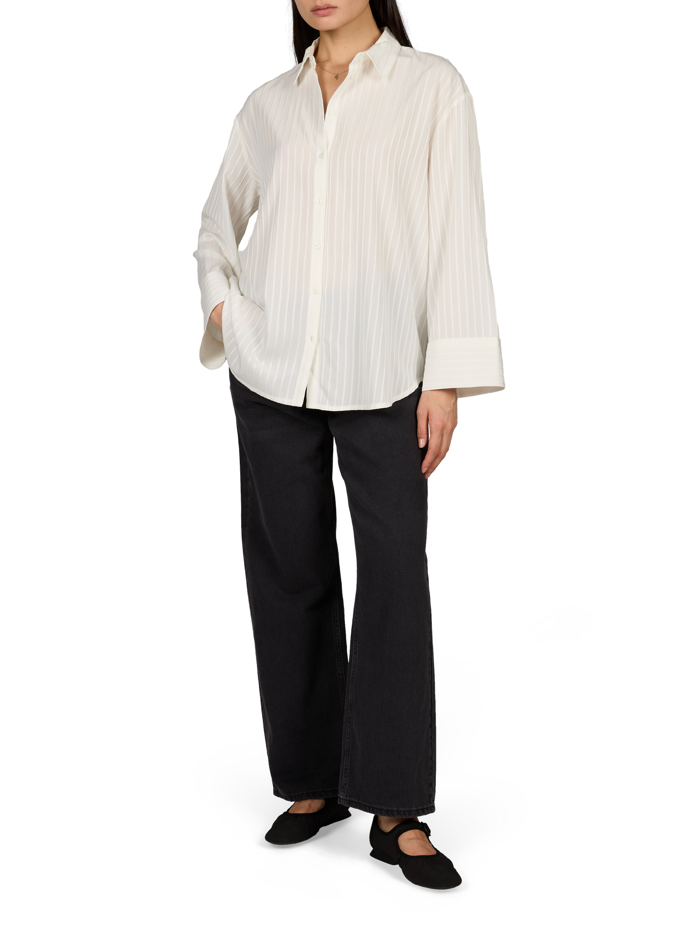 Striped cotton blend shirt VILA White