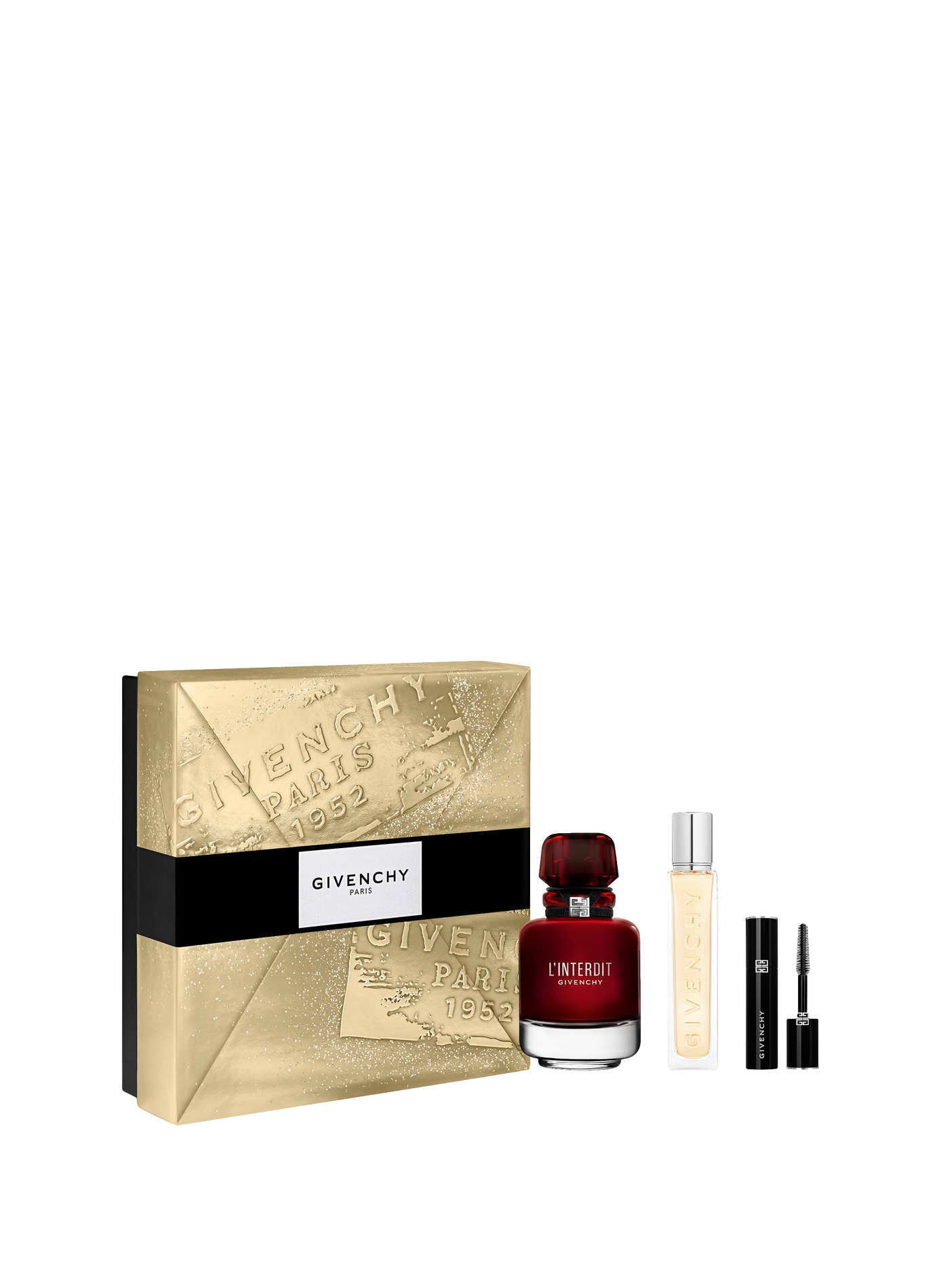 Das Verboten - Geschenkset Eau de Parfum Rot, Reisepumpzerstäuber und Mascara GIVENCHY N001 black