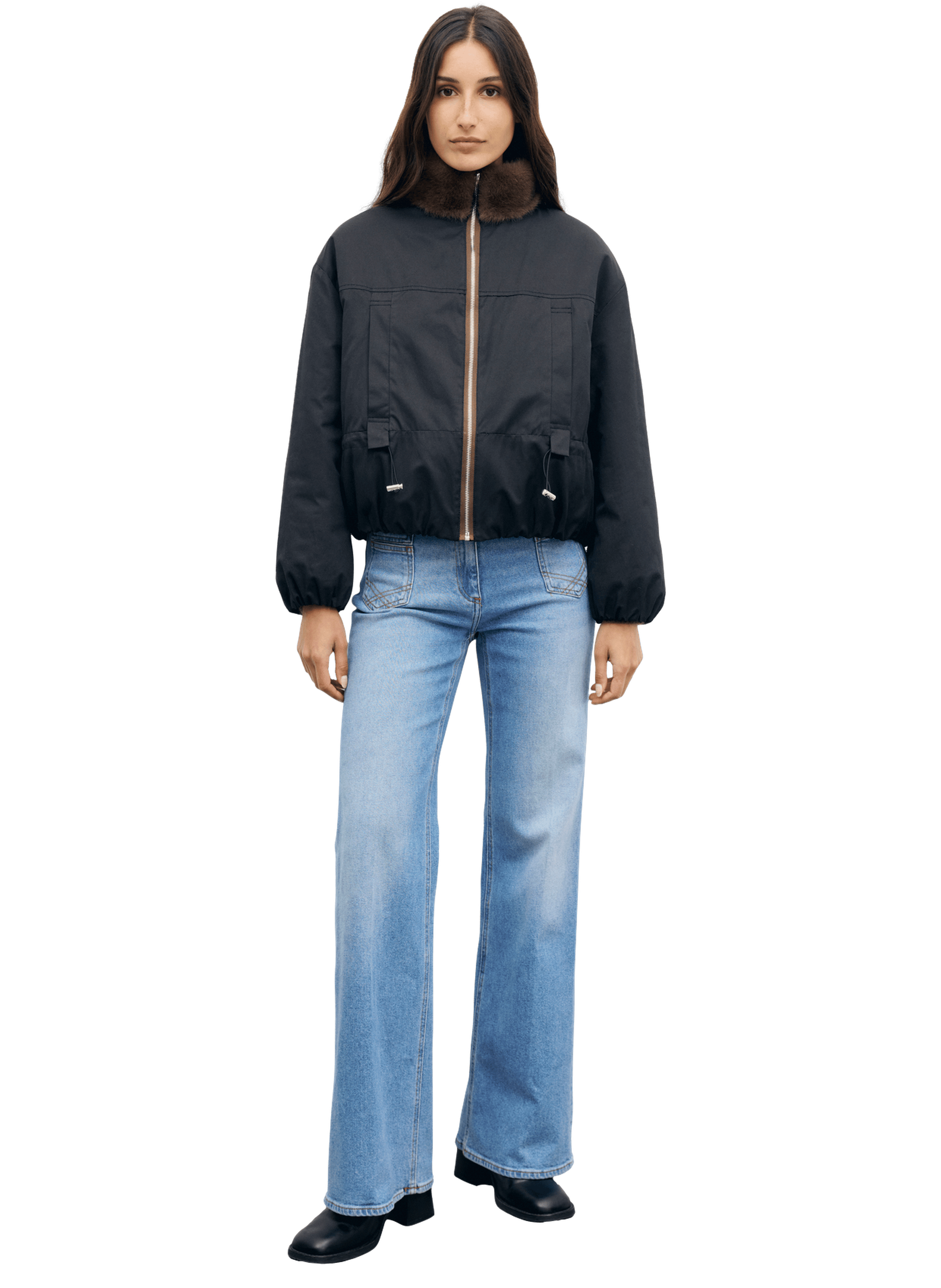 Parka courte fourrée et réversible - aurora GERARD DAREL Marron