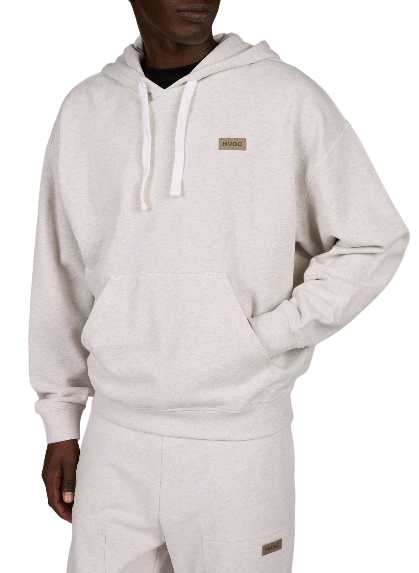 Oversized cotton logo sweatshirt HUGO BLUE Grey