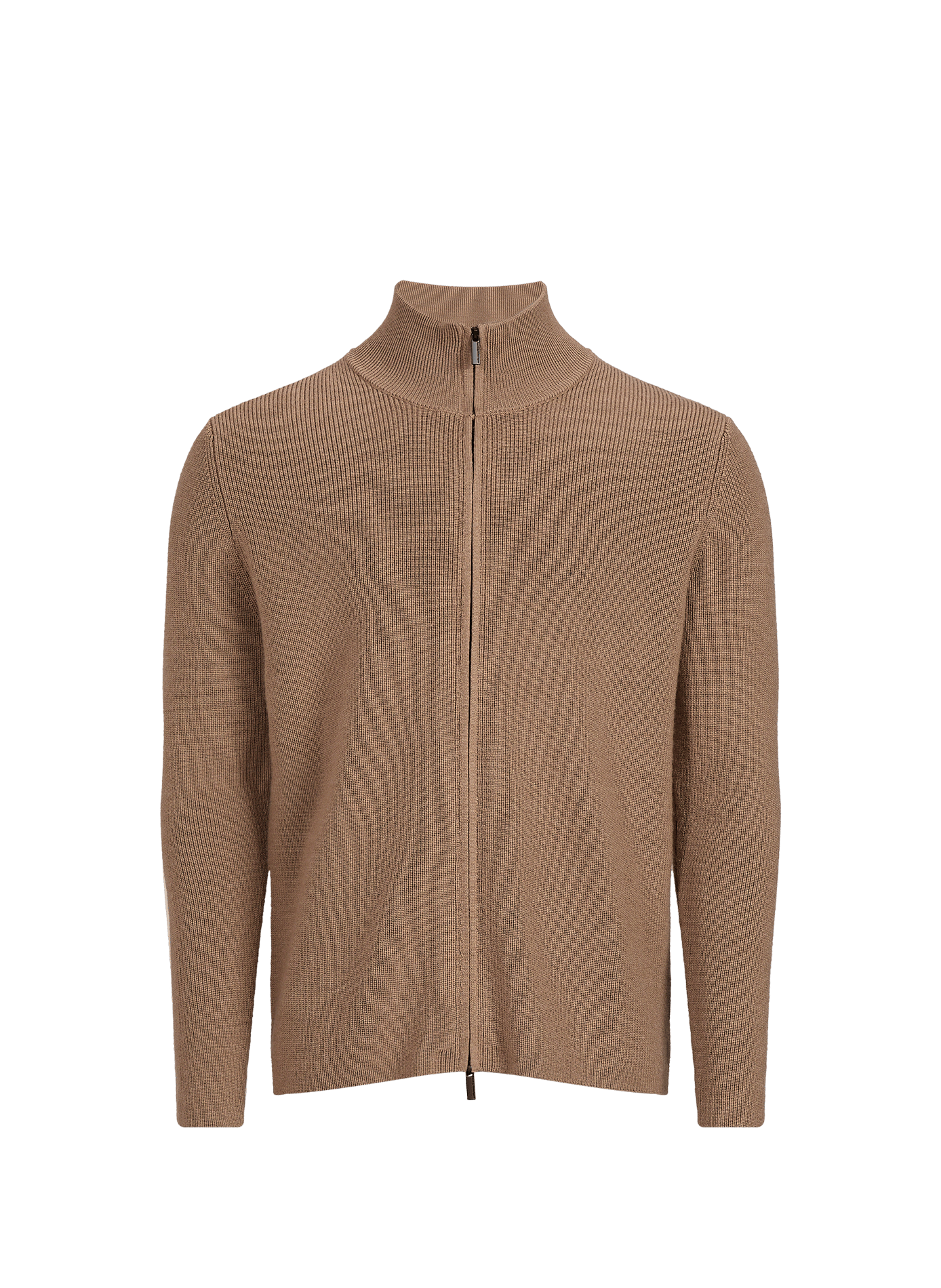 Straight zip-up wool cardigan KNOWLEDGE COTTON Beige