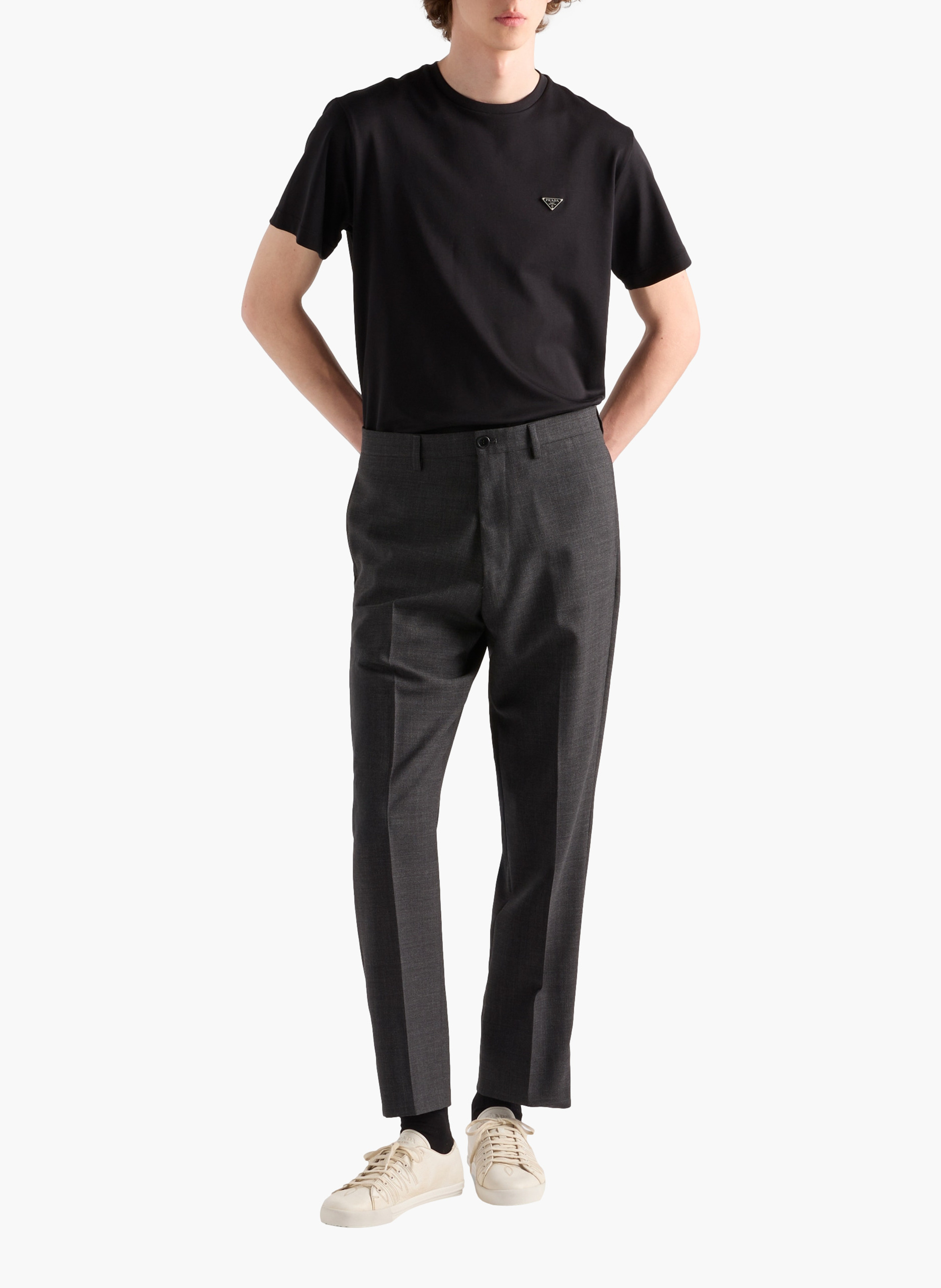T-shirt en coton PRADA Noir