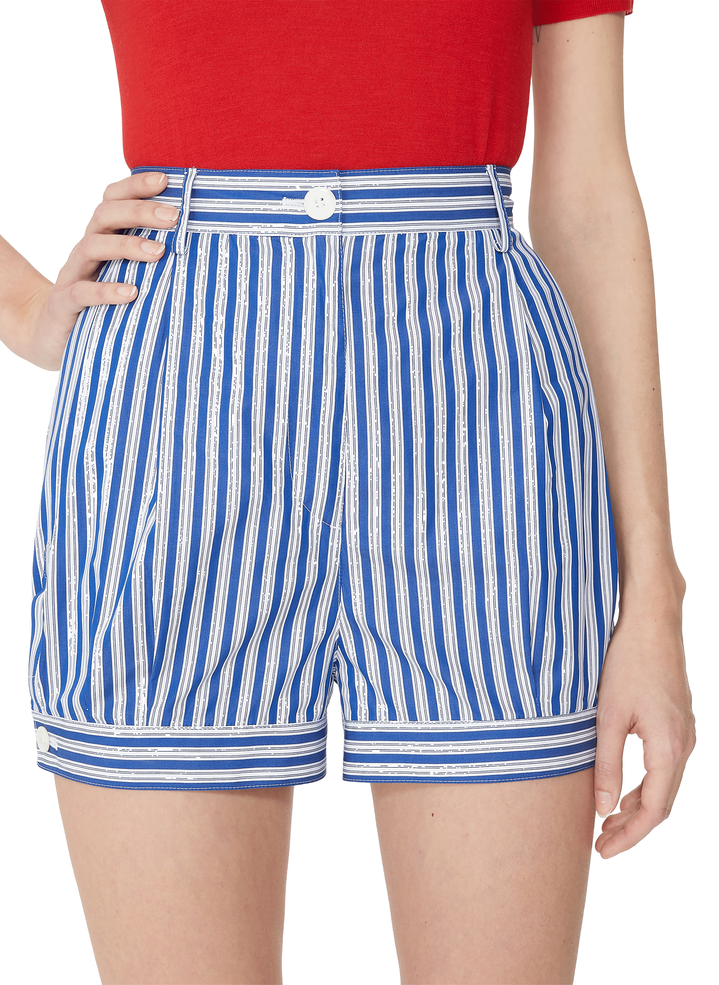 Cotton poplin Shorts PRADA Blue