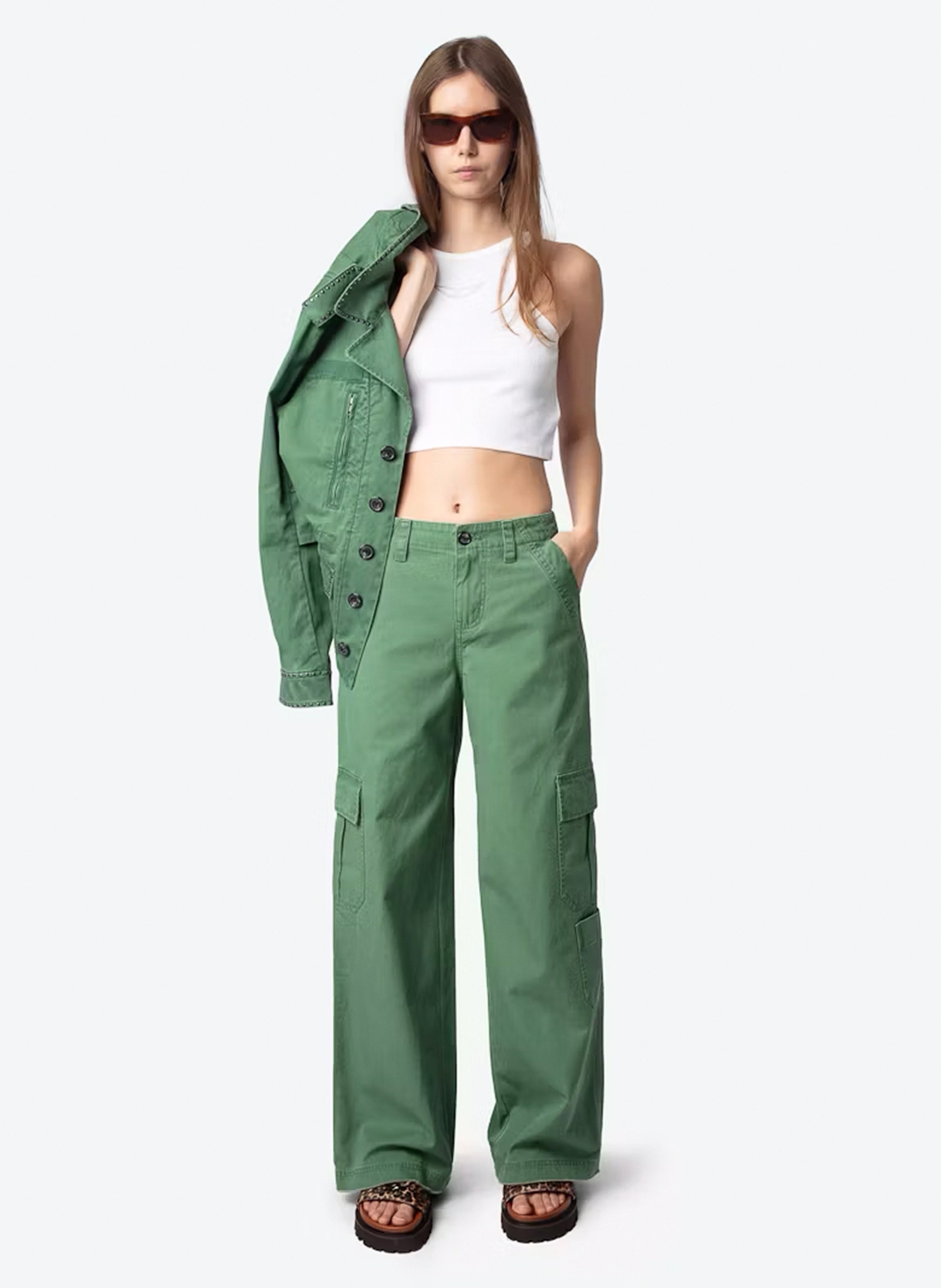 Pantalon cargo en coton parky ZADIG&VOLTAIRE Vert