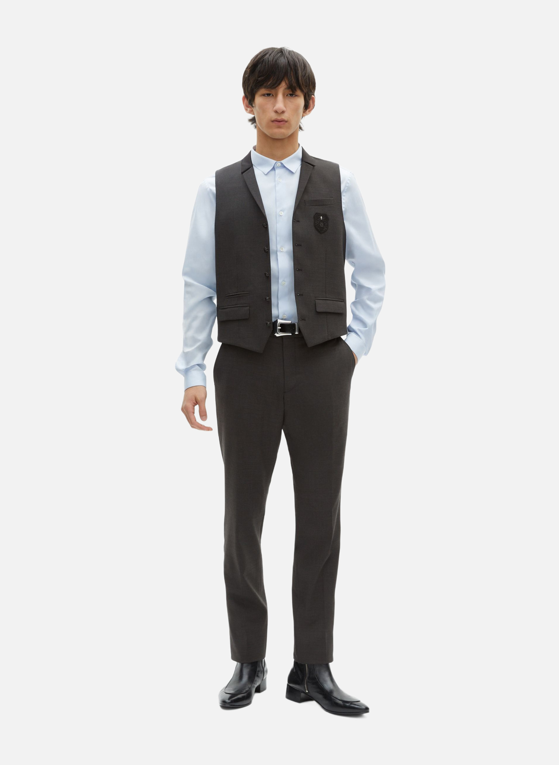 Gilet de costume en laine mélangée micro carreaux THE KOOPLES 