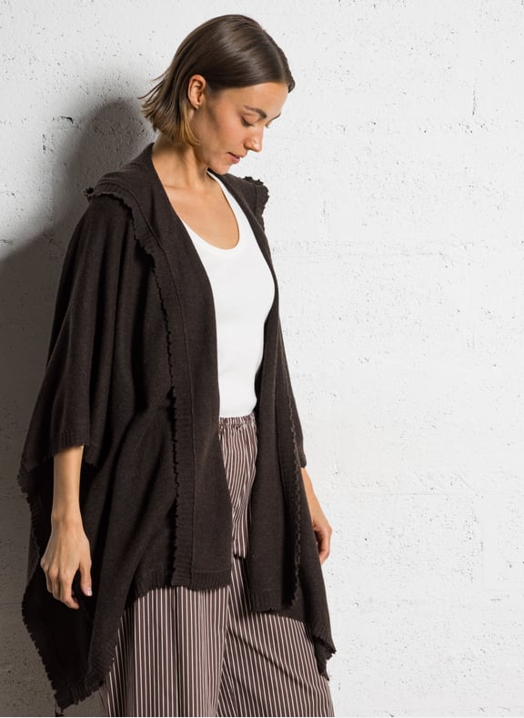 Poncho en cachemire maty Marron by KUJTEN KUJTEN Poncho en cachemire maty Marron