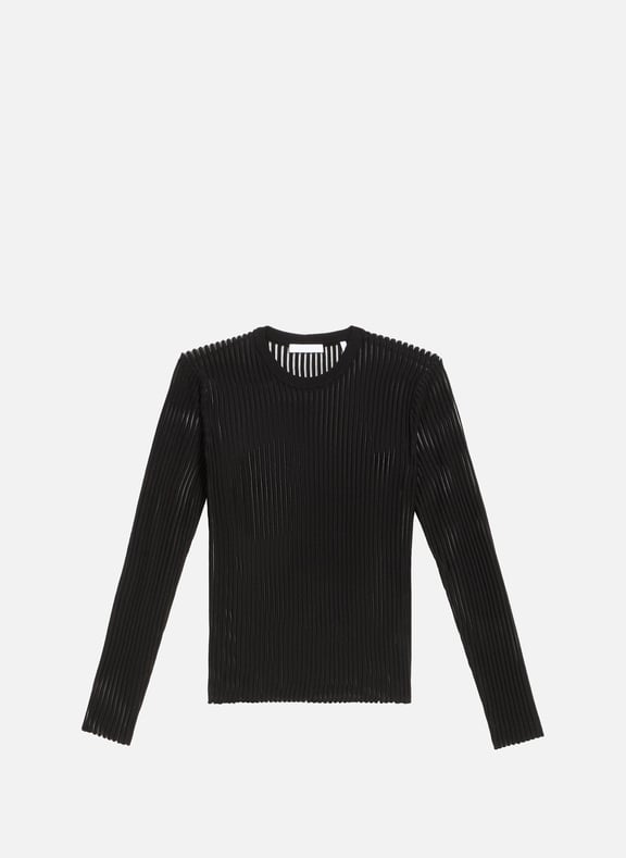 Striped crew neck transparent cotton t-shirt HELMUT LANG Striped crew neck transparent cotton t-shirt HELMUT LANG