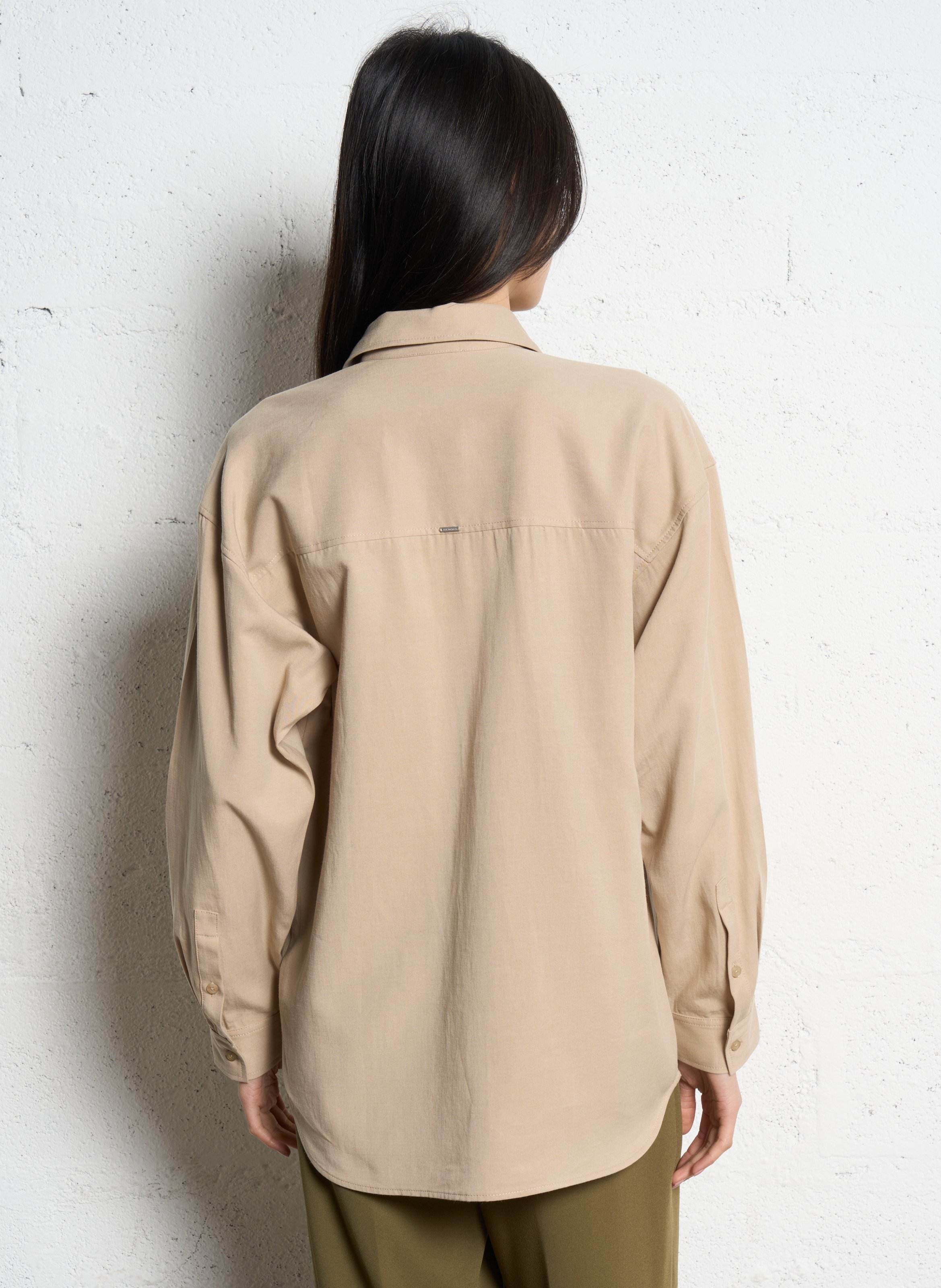 Chemise oversize col classique IKKS Beige