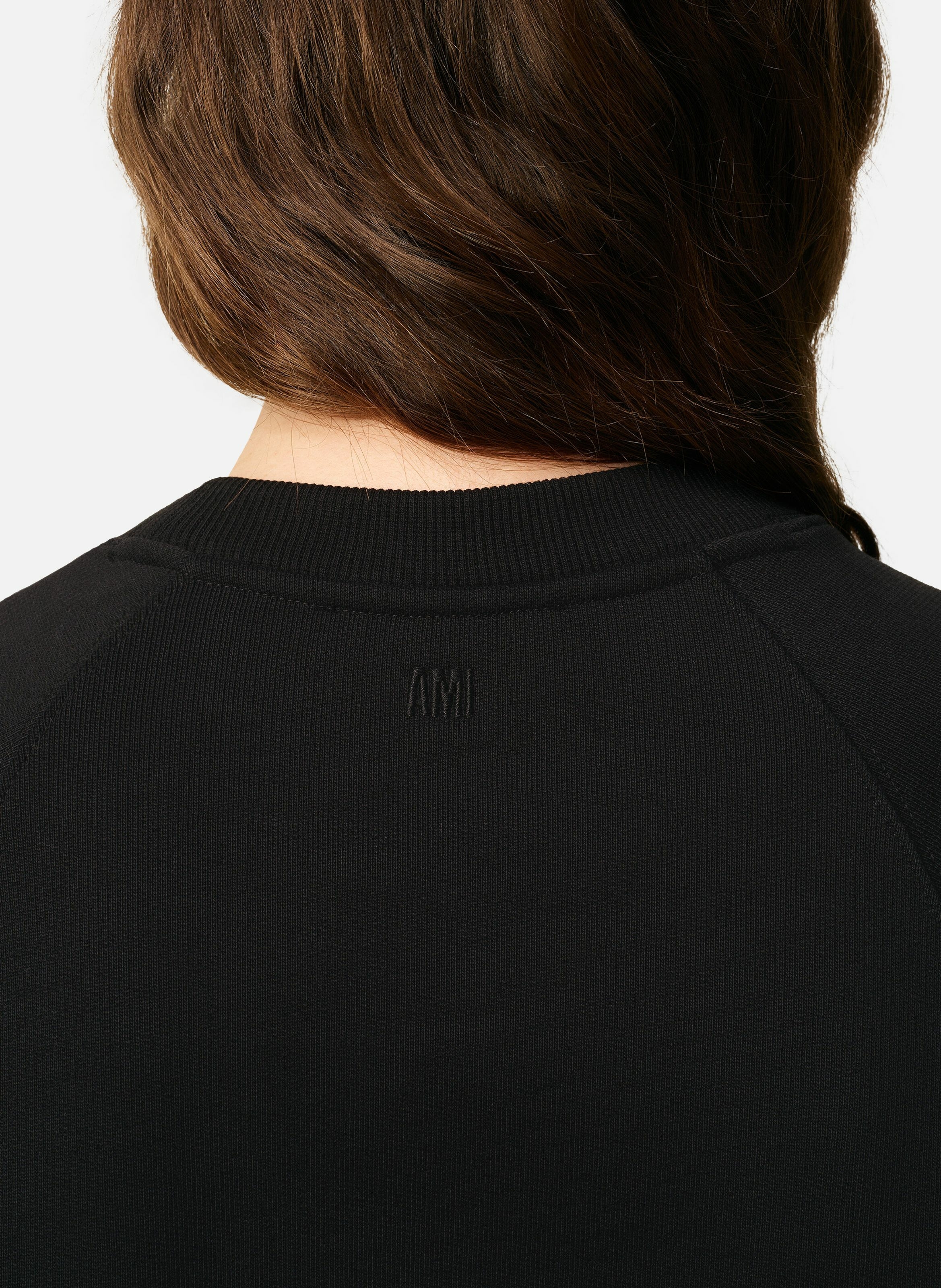 Sweatshirt ami de coeur embossé unisexe en coton AMI PARIS Noir